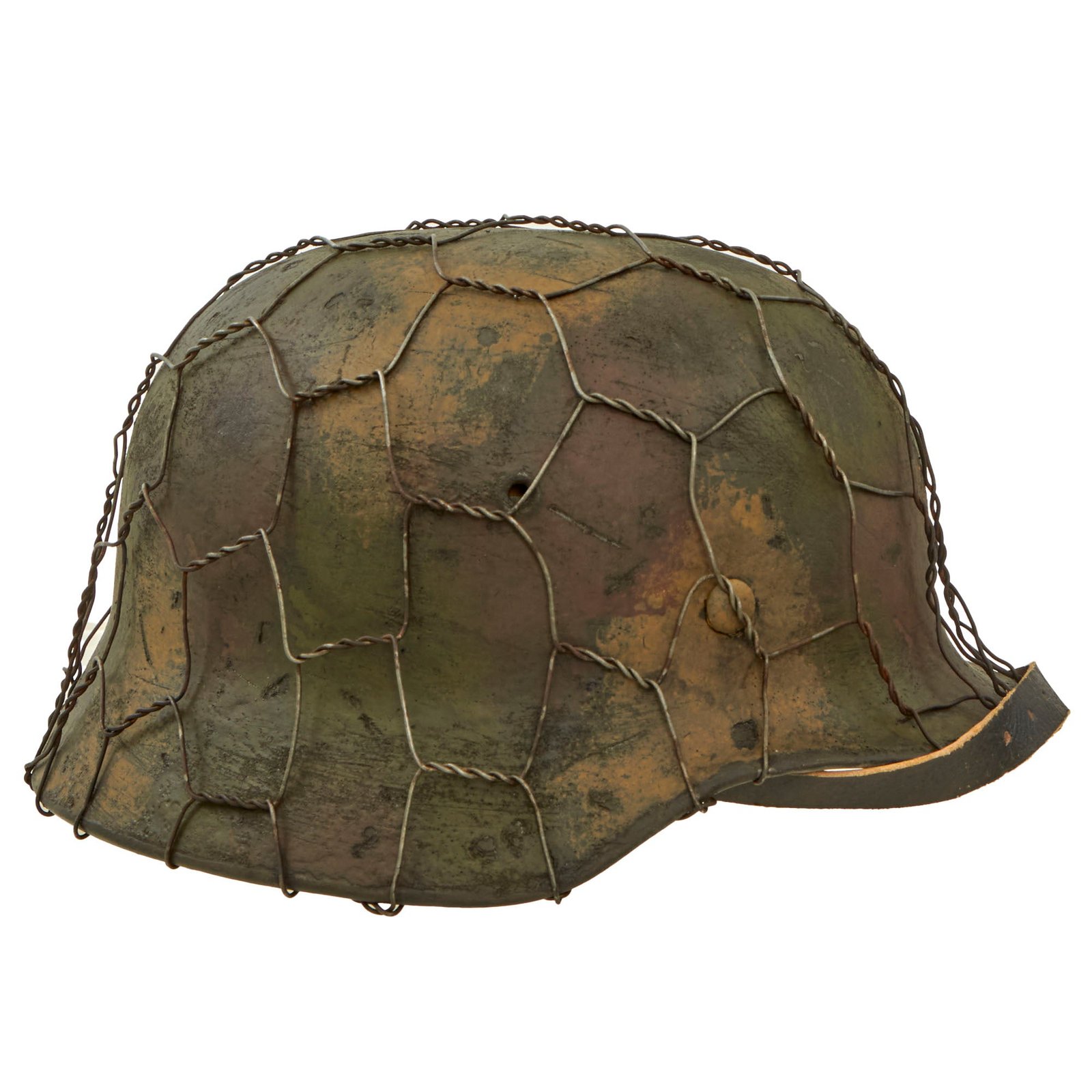 Buy Original German WWII M40 Refurbished 5th SS Panzer Division Fall Camouflage Helmet - Stamped EF66 | Original Firearms Antique For Sale