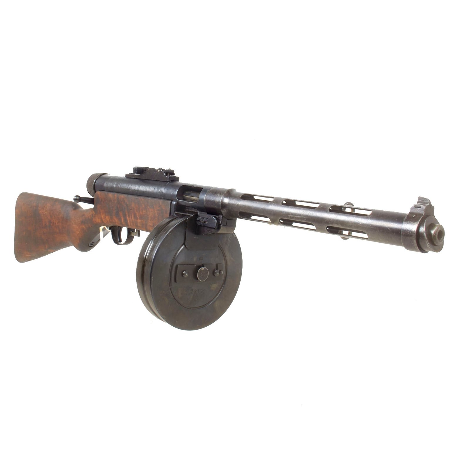 Buy Original Finnish WWII Suomi KP/-31 M31 9mm Display SMG with Live Barrel and Drum Magazine - Serial 80422 | Original Firearms Antique For Sale