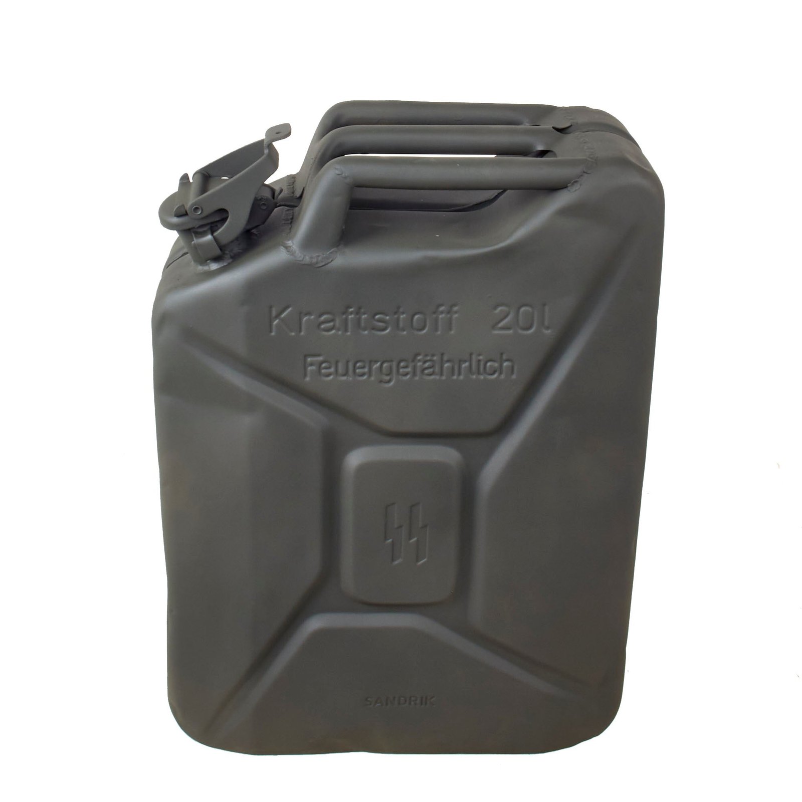 Original German WWII Waffen SS 20 Liter Petrol Jerry Can by SANDRIK - Repainted