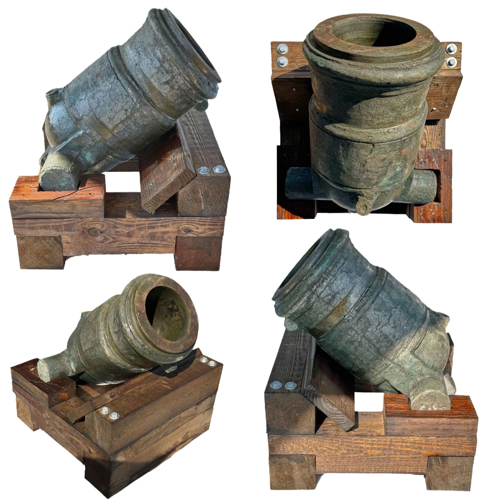 Original Asian 18th Century Bronze Mortar Cast in Europen Style with 8 Inch Bore - Recovered from Kathmandu Nepal