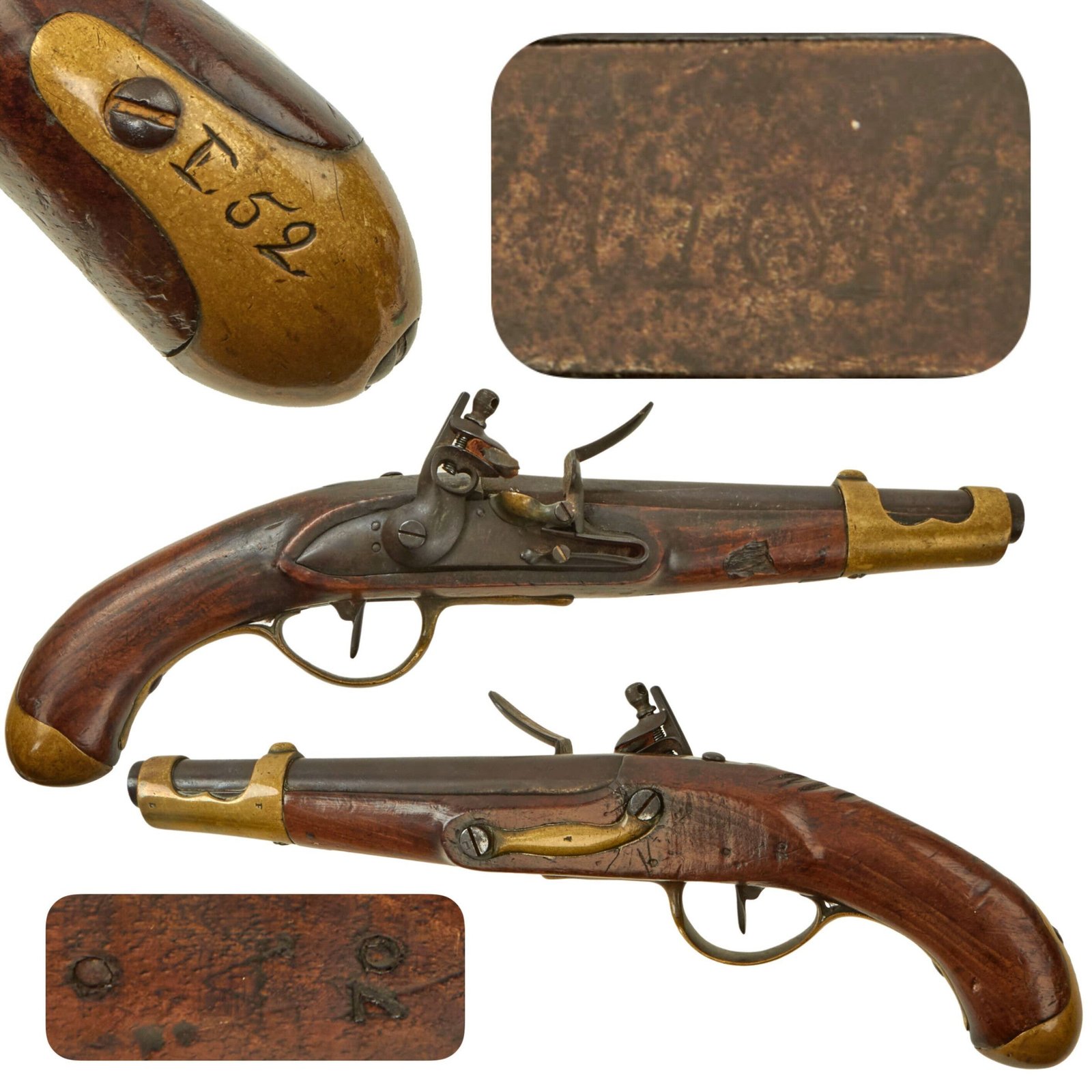 Original Napoleonic Dutch Model 1815 Light Cavalry Pistol Manufactured by Guillaume Berleur of Liège - Marked 1815