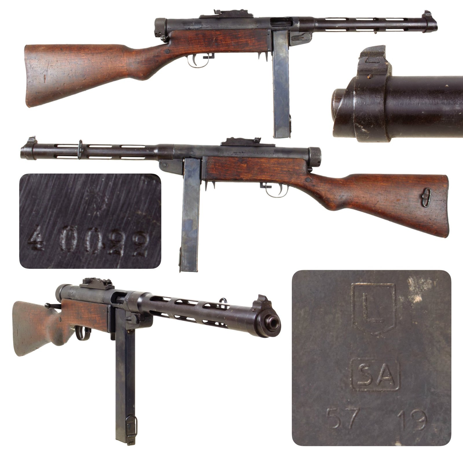 Original Finnish WWII Suomi KP/-31 M31 9mm Display SMG with Live Barrel and Stick Magazine - Serial 40022