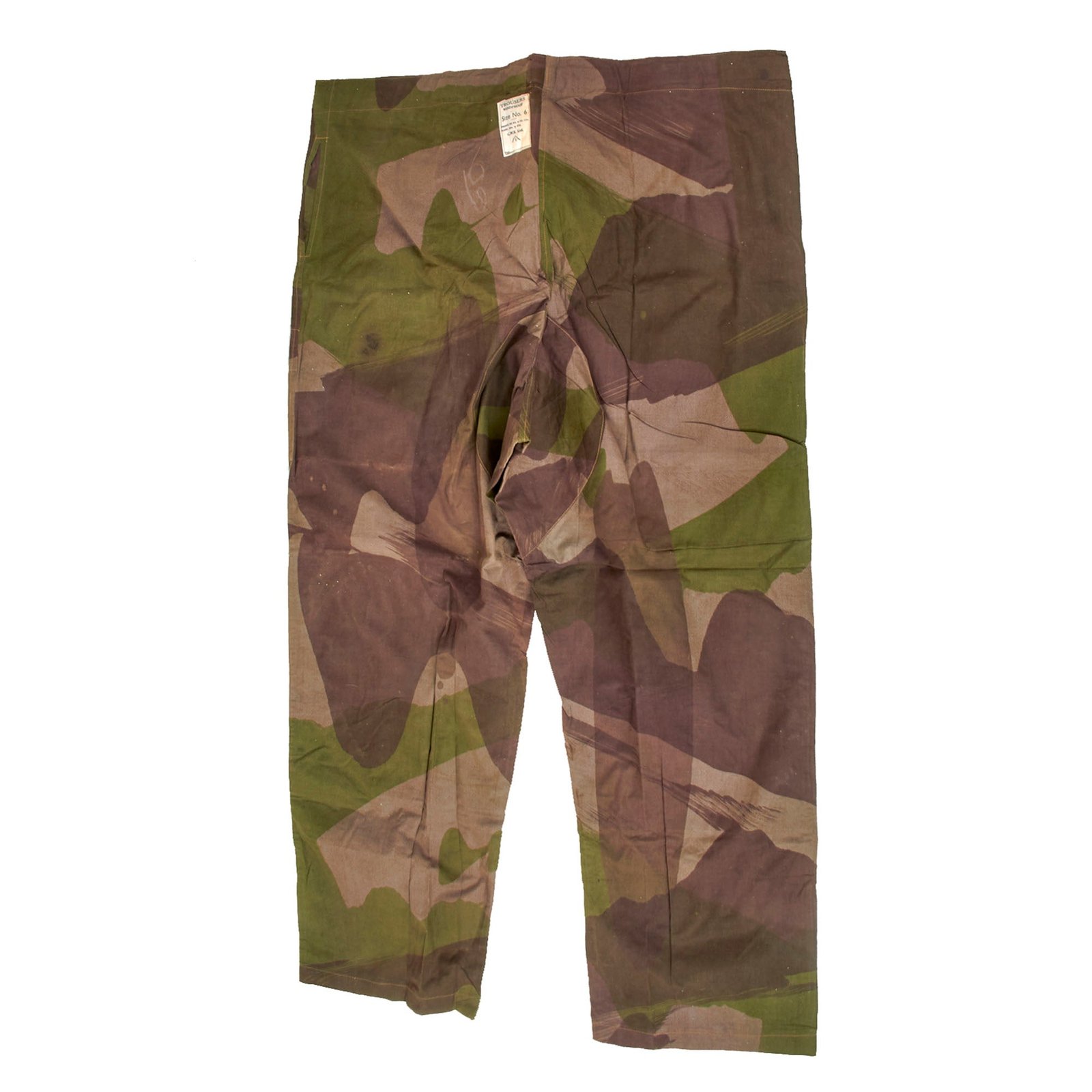 Original British WWII Unissued SAS Special Air Service Camouflage Windproof Trousers in Large Size No. 6 - Rare