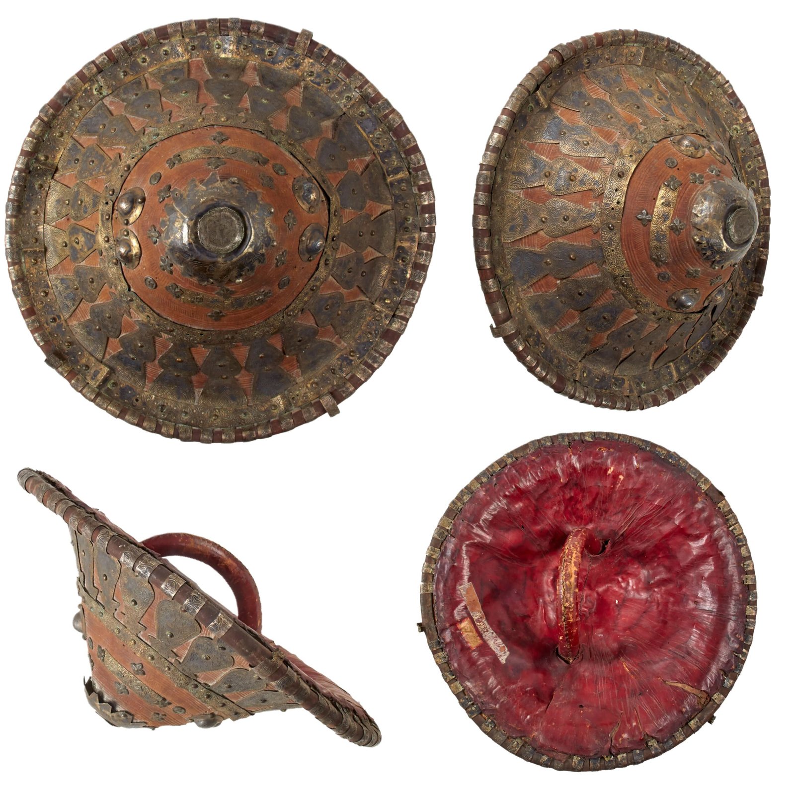 Original Ethiopian 19th Century Tribal Ras Shield of Hide & Silver with Old Museum Tag - Original Hard Handgrip