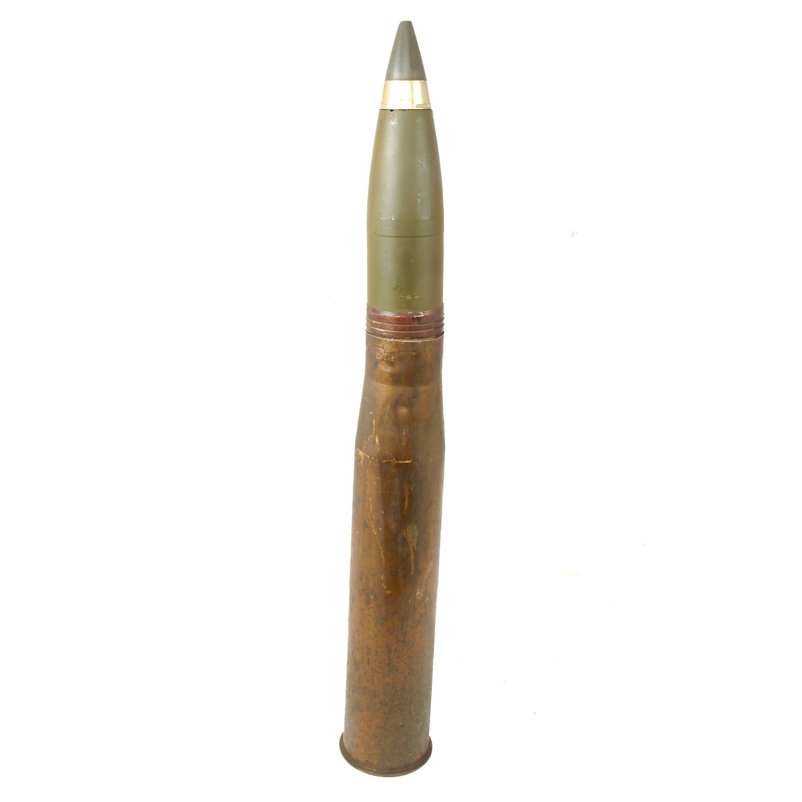 Buy Original U.S. Cold War Inert 90mm M71 High Explosive Anti-Aircraft Round in M19 Casing - Dated 1945 & 1957 | Original Firearms Antique For Sale
