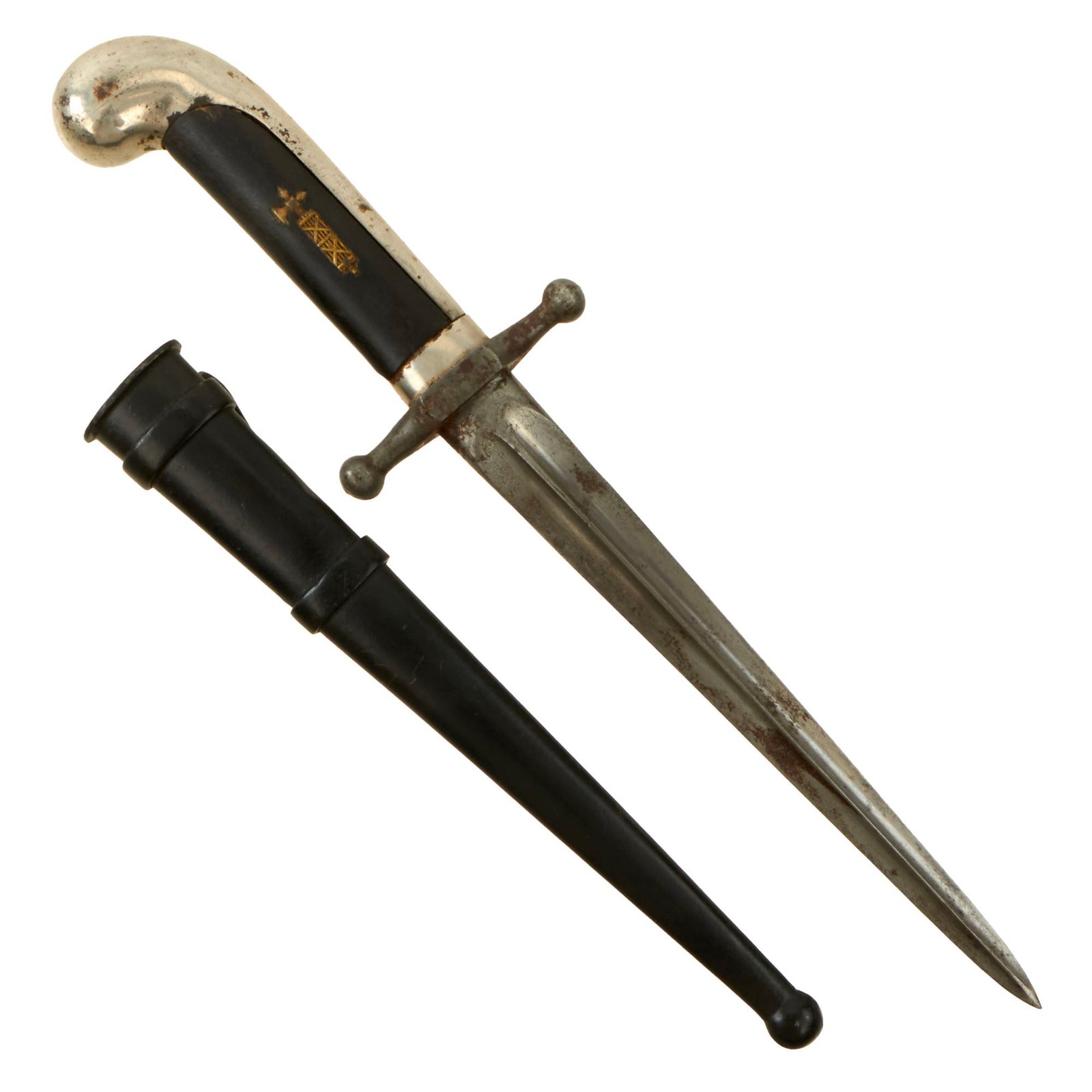 Buy Original Italian WWII M.V.S.N. Fascist Militia Blackshirts Rare 1st Pattern Fighting Dagger with Scabbard | Original Firearms Antique For Sale