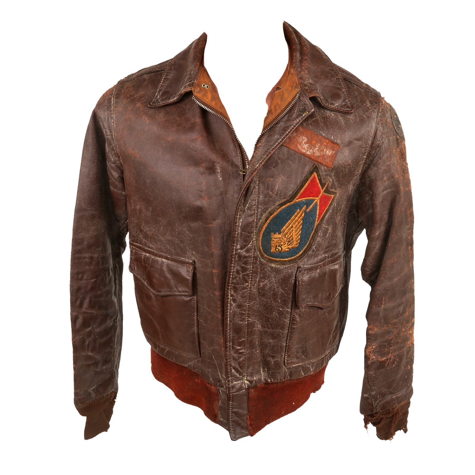 Buy Original U.S. WWII 63rd Bomb Squadron 5th Air Force Lieutenant’s A-2 Flight Jacket with Australian-Made Embroidered Patch | Original Firearms Antique For Sale