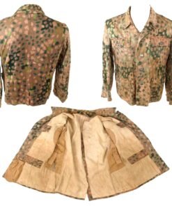 Original German WWII Rare Waffen SS 1944 Pattern "Pea Dot" Camouflage HBT M44 Uniform Tunic