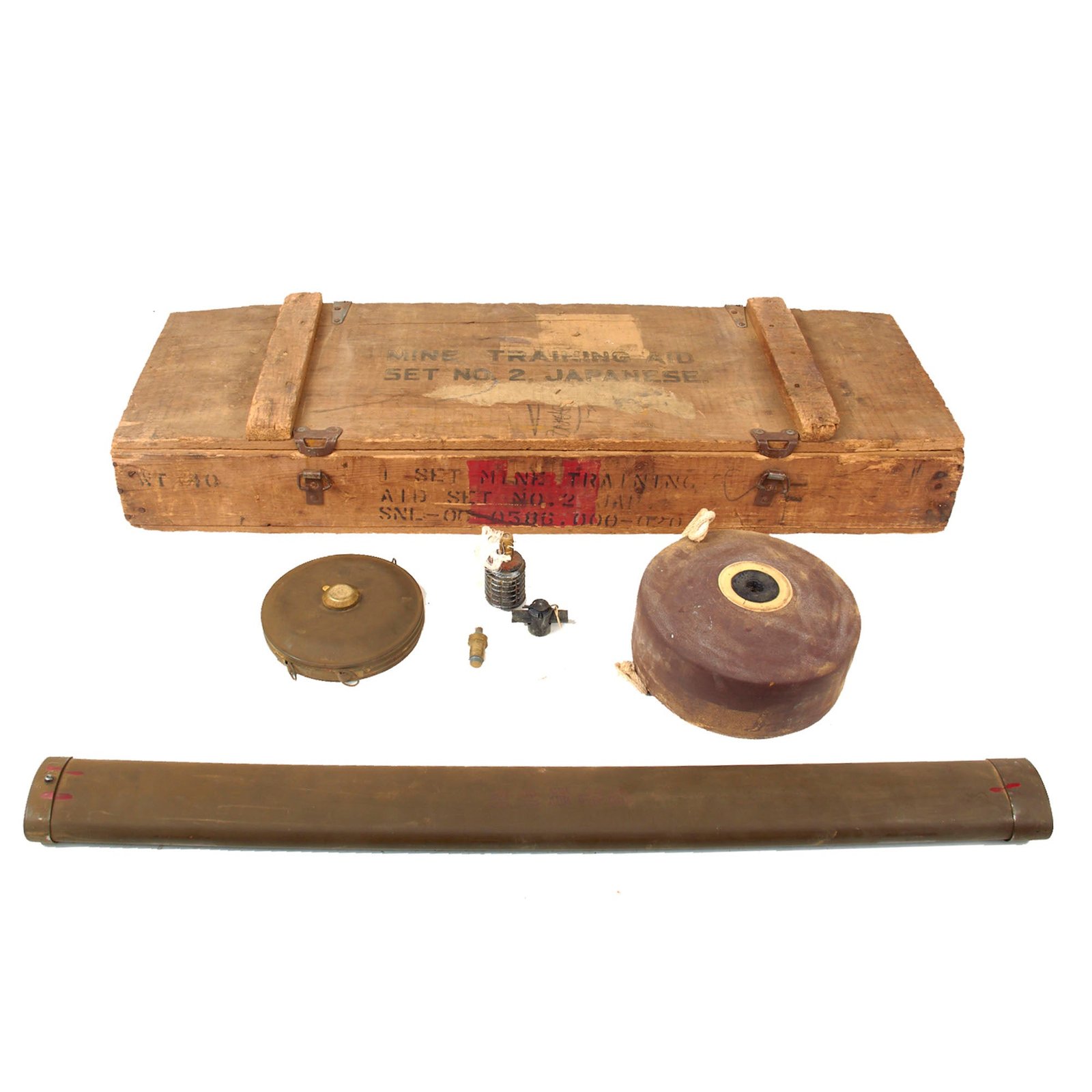 Buy Original U.S. WWII Japanese Mine Training Aid Set No.2 in Crate - Missing Pieces | Original Firearms Antique For Sale