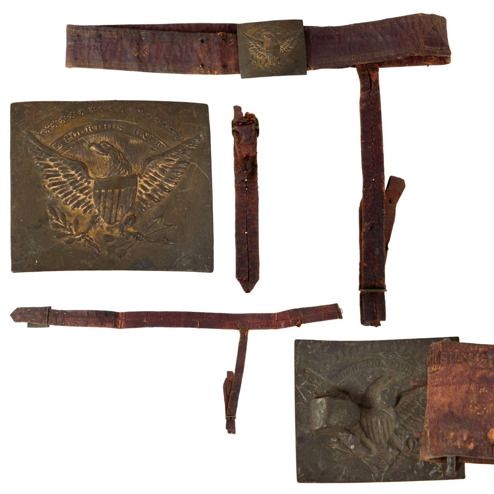 Original U.S. Seminole Wars Militia Waist Belt with Belt Plate and Partial Leather Hanger - Circa 1825-1835