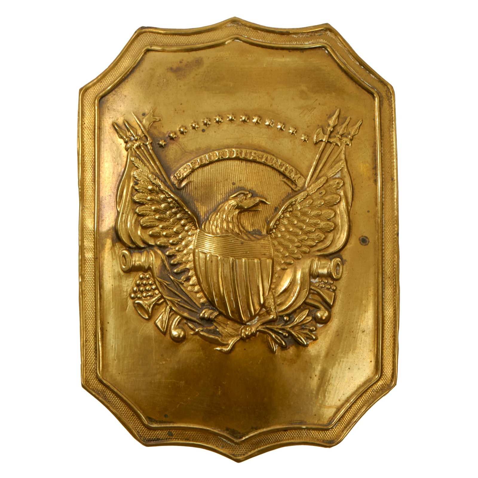 Buy Original U.S. Seminole Wars Era Militia Shako Plate with Retained Loops | Original Firearms Antique For Sale