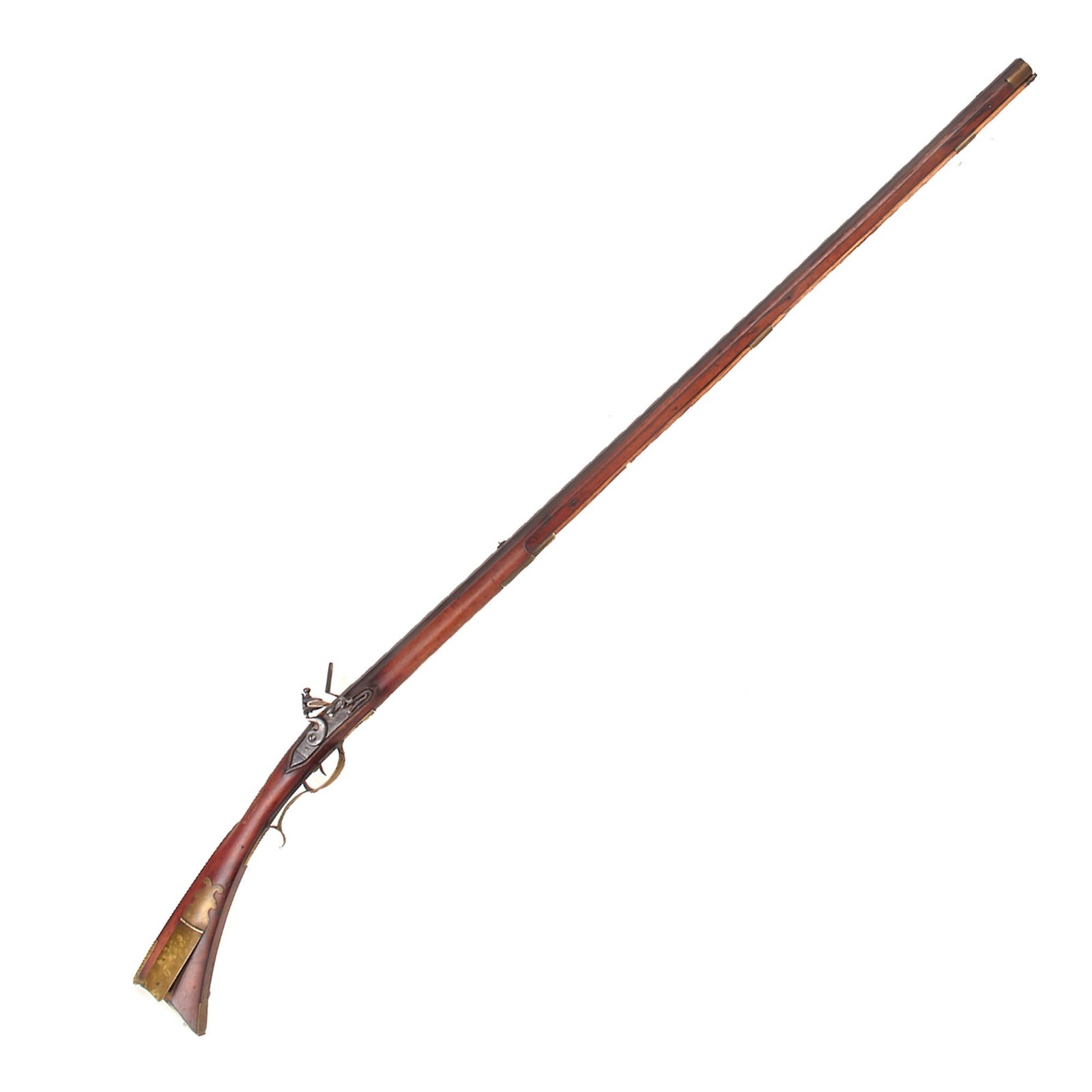 Buy Original U.S. Lehigh Valley Style Pennsylvania Flintlock Long Rifle with Full Length Stock and John Snyder Style Patch Box - Circa 1820 | Original Firearms Antique For Sale