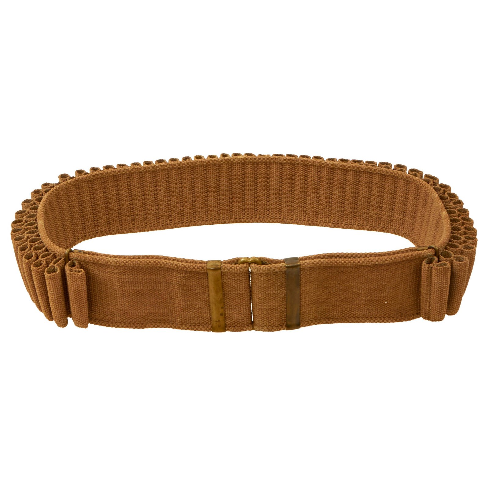Buy Original U.S. Spanish American War 1894 100-Round .30-40 Krag Double Ammunition Belt by Mills & Orndorff in Tan - Excellent | Original Firearms Antique For Sale
