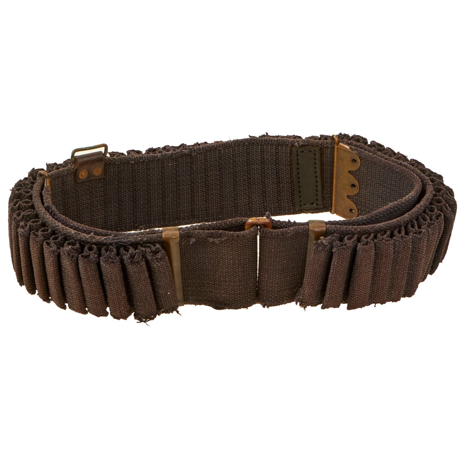 Buy Original U.S. Spanish American War 1894 100-Round .30-40 Krag Double Ammunition Belt by Mills & Orndorff in Blue | Original Firearms Antique For Sale