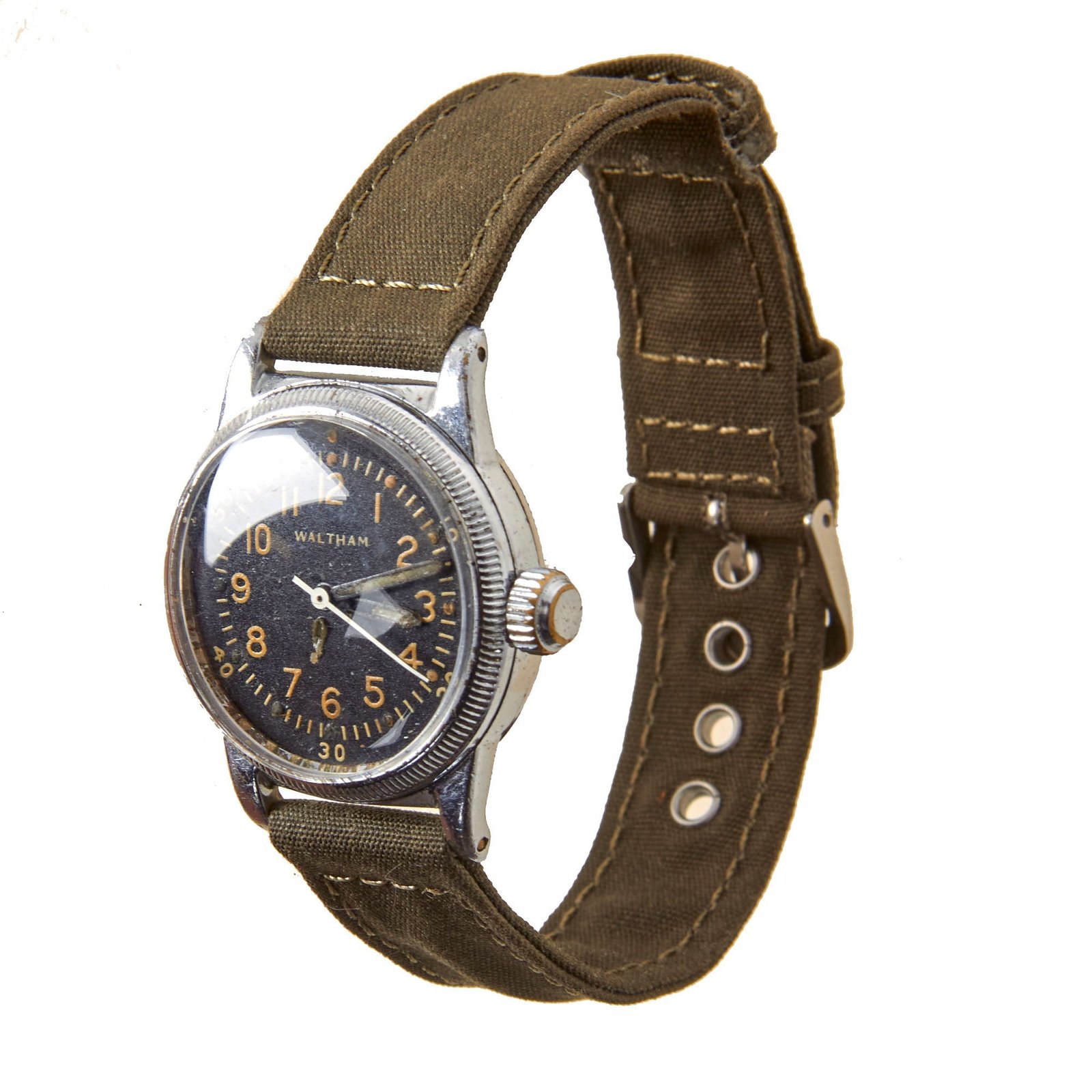 Original U.S. WWII 1944 Dated Type A-11 US Army Wrist Watch by Waltham - Fully Functional