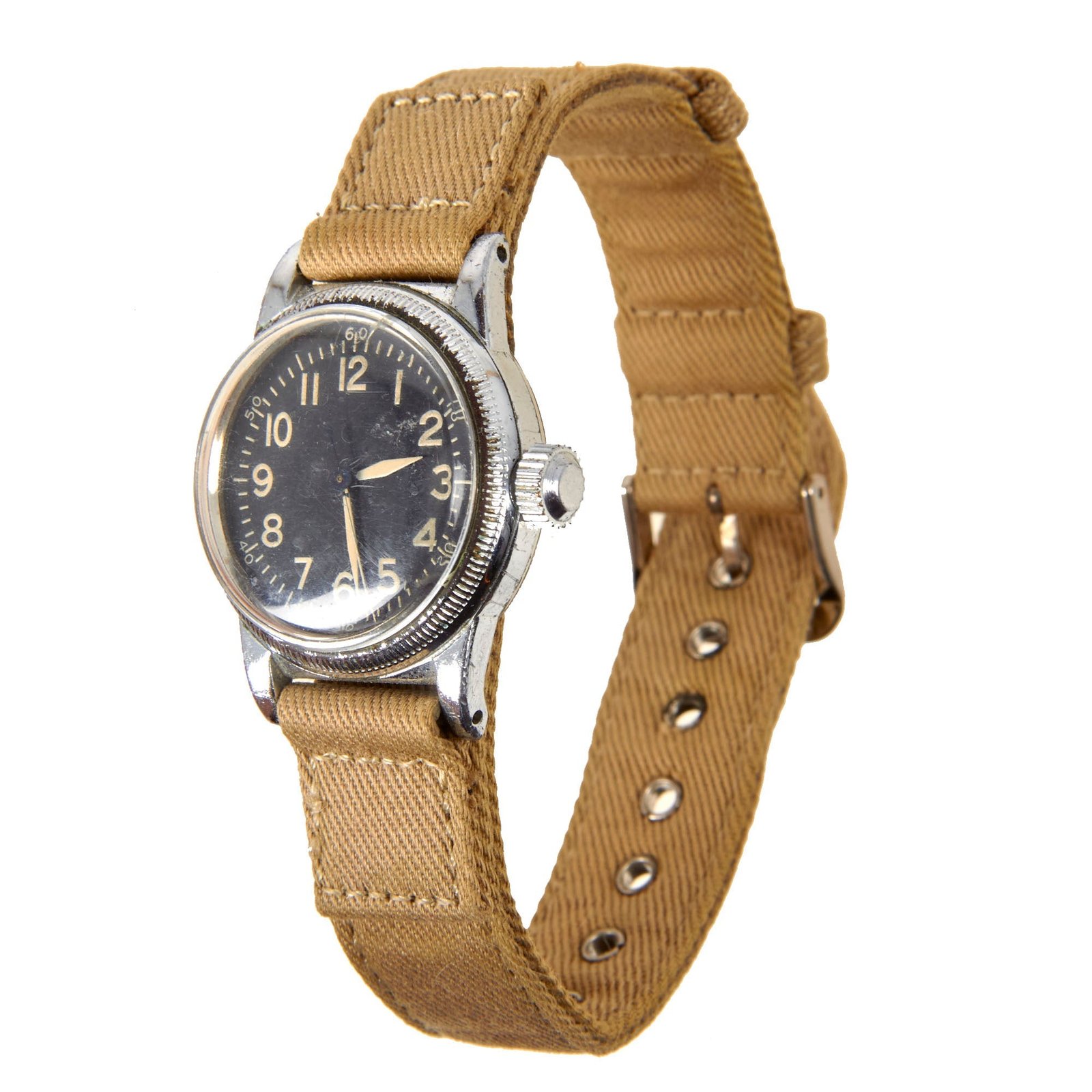 Original U.S. WWII Type A-11 USAAF Wrist Watch by Elgin - Fully Functional - Dated 1944
