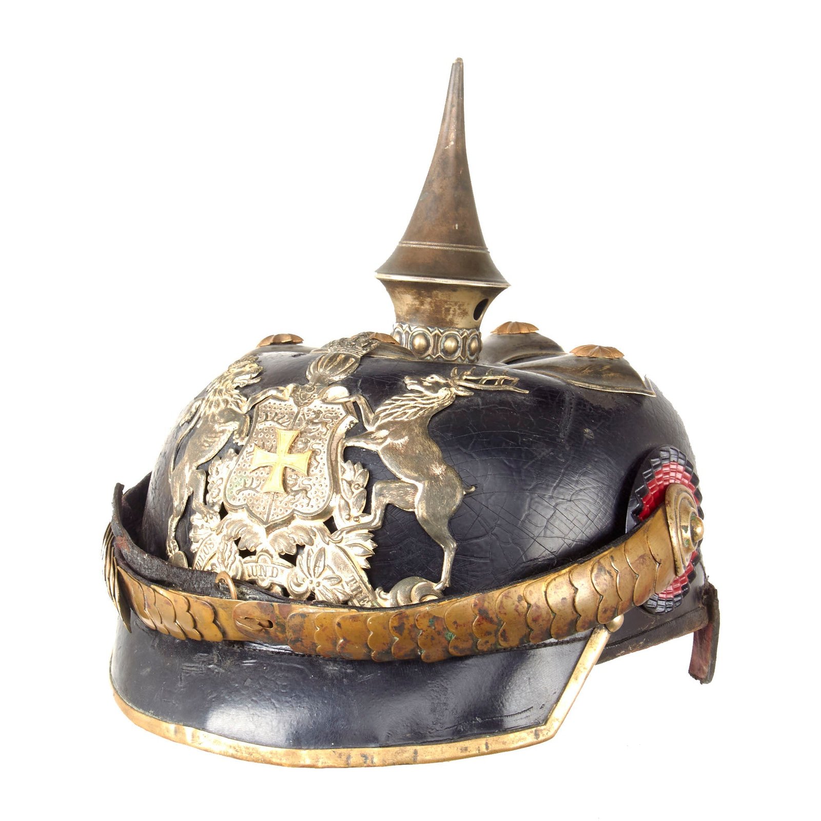 Original German WWI Kingdom of Württemberg Landwehr Dragoon Officer’s M1897 Pickelhaube Helmet