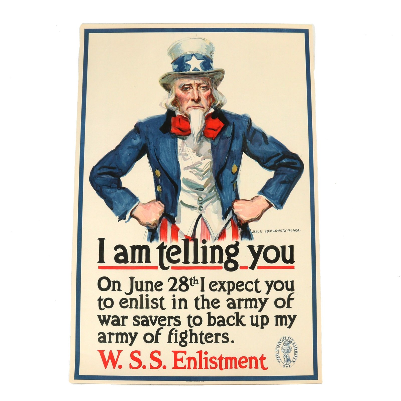 Buy Original U.S. WWI Uncle Sam WSS Enlistment Poster by James Montgomery Flagg - 20 x 30” | Original Firearms Antique For Sale