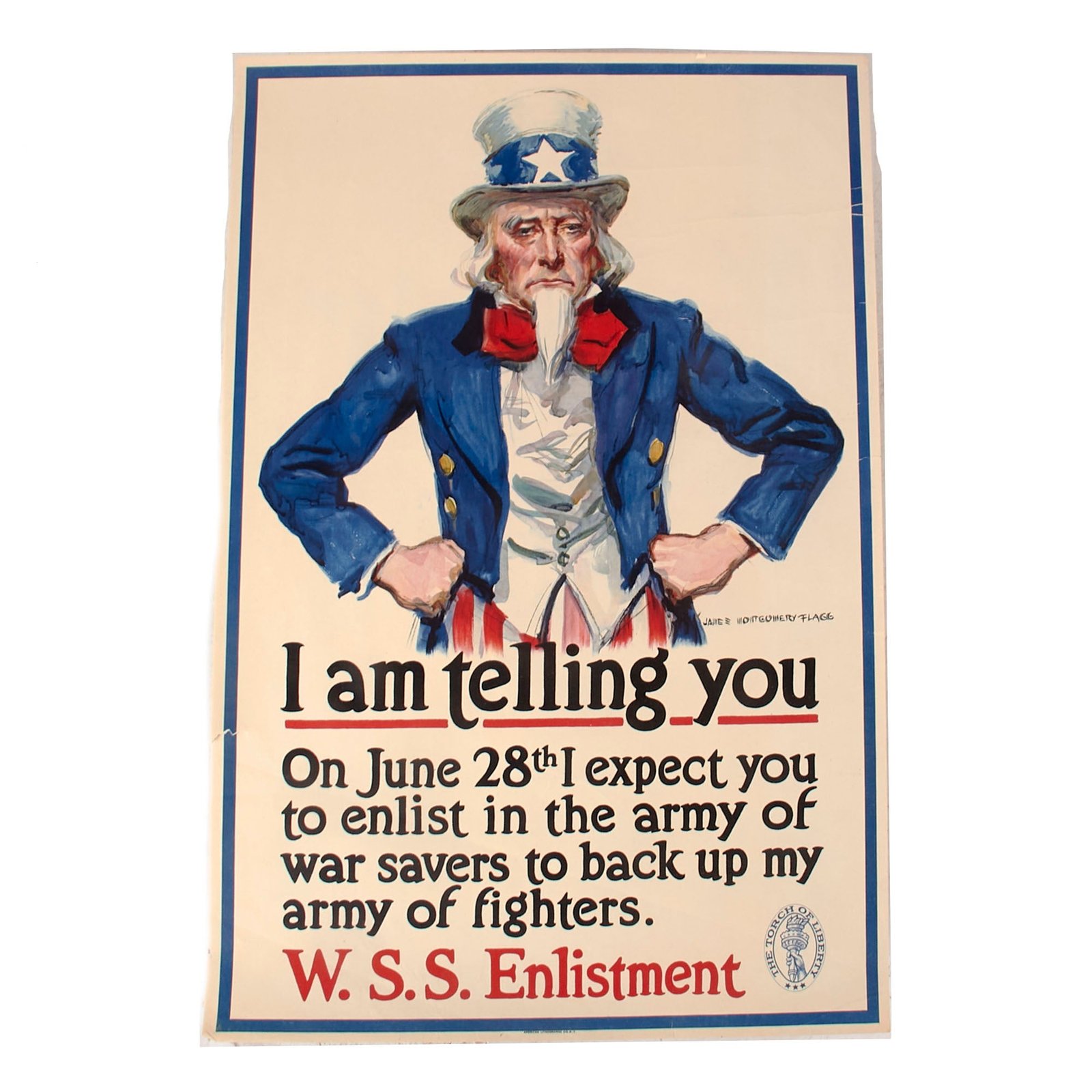Buy Original U.S. WWI Uncle Sam WSS Enlistment Poster by James Montgomery Flagg - 20 x 30” | Original Firearms Antique For Sale