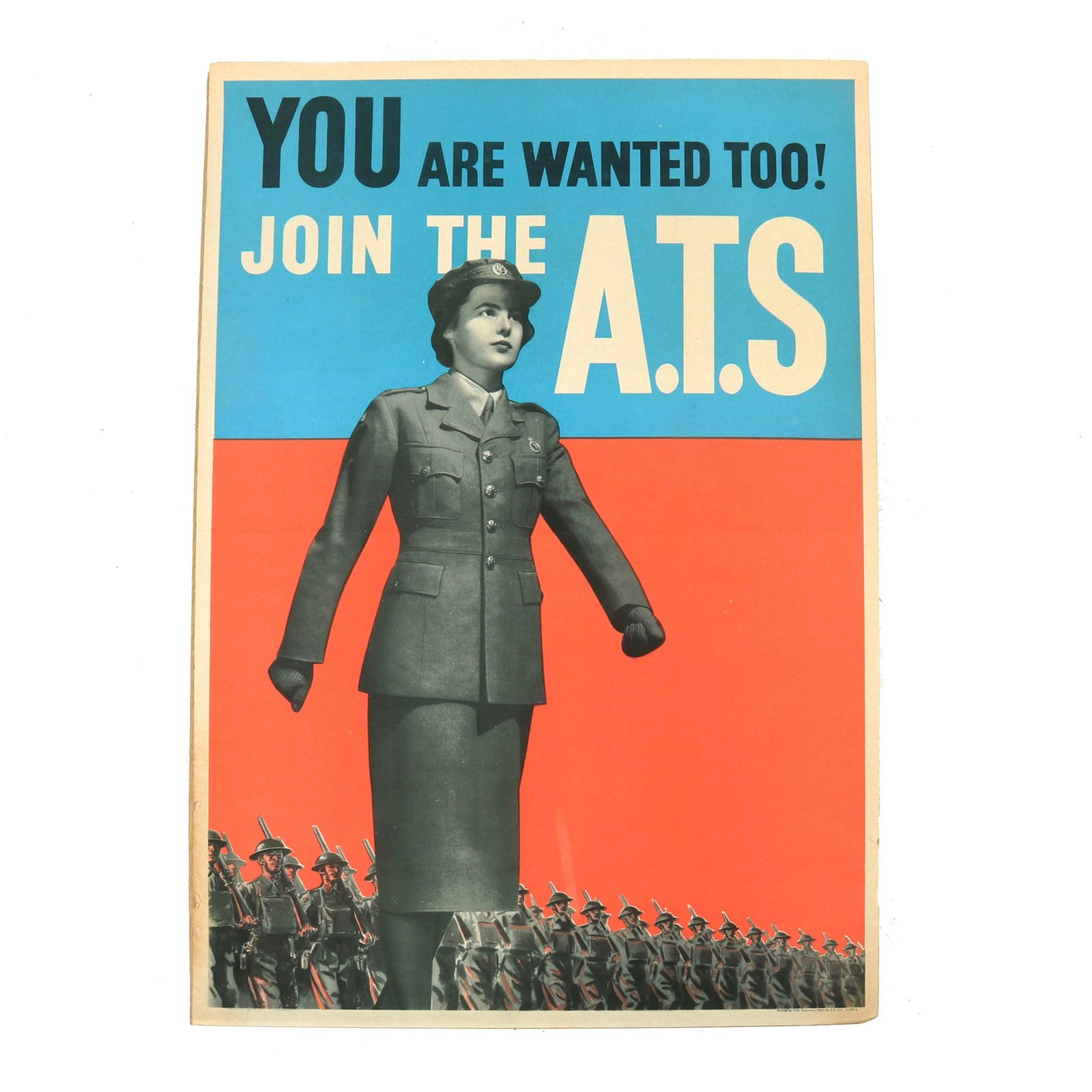 Buy Original British WWII ATS Auxiliary Territorial Service Female Service Enlistment Poster - 20 x 30” | Original Firearms Antique For Sale