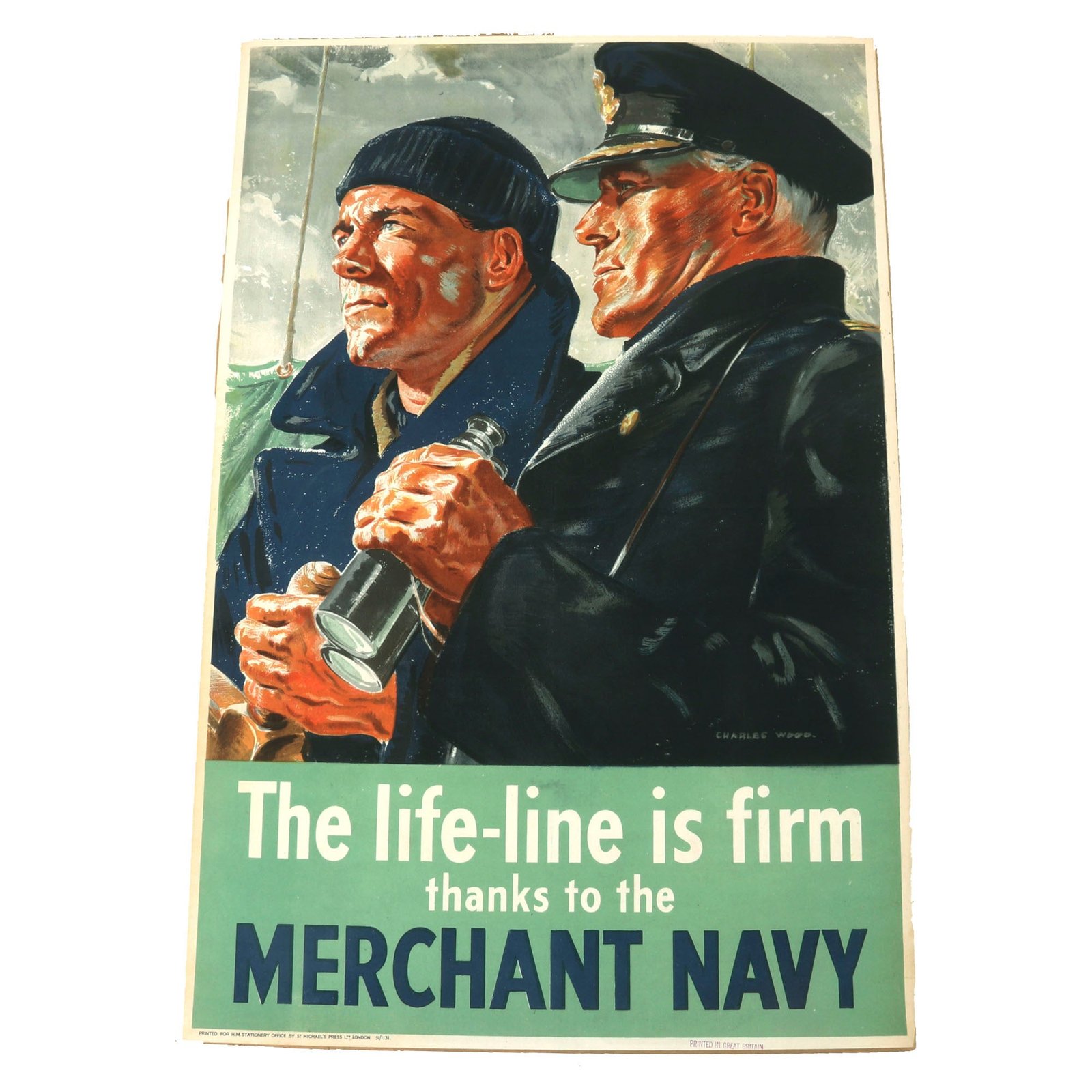 Buy Original British WWII Scarce Merchant Navy Recruitment Poster - 19¾ x 29½” | Original Firearms Antique For Sale