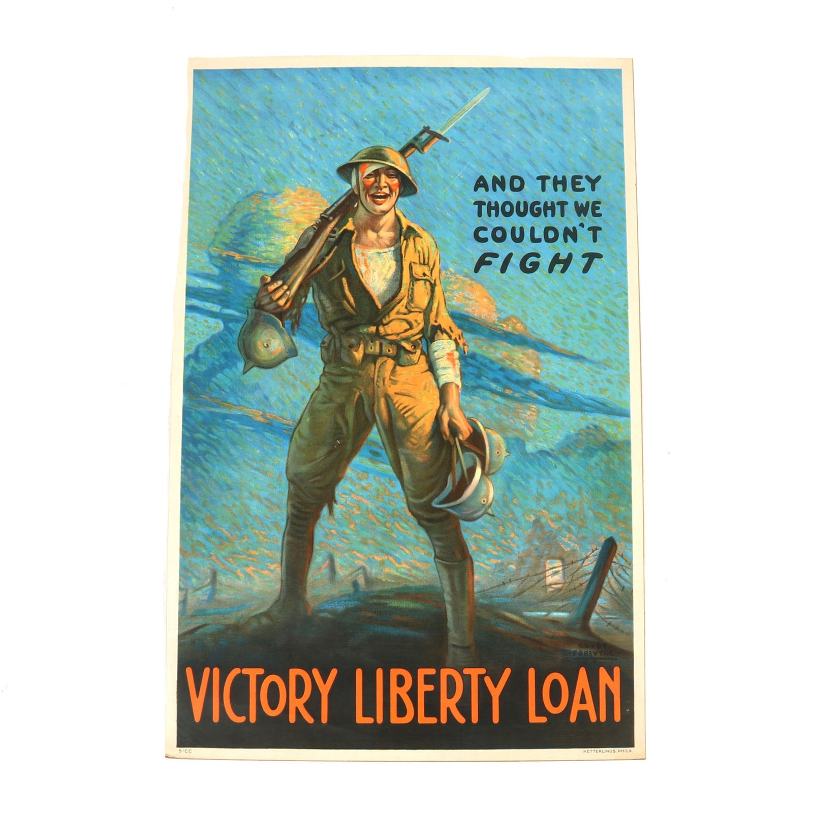 Buy Original U.S. WWI Victory Liberty Loan Propaganda Poster By Clyde Forsythe - 30”x20” | Original Firearms Antique For Sale