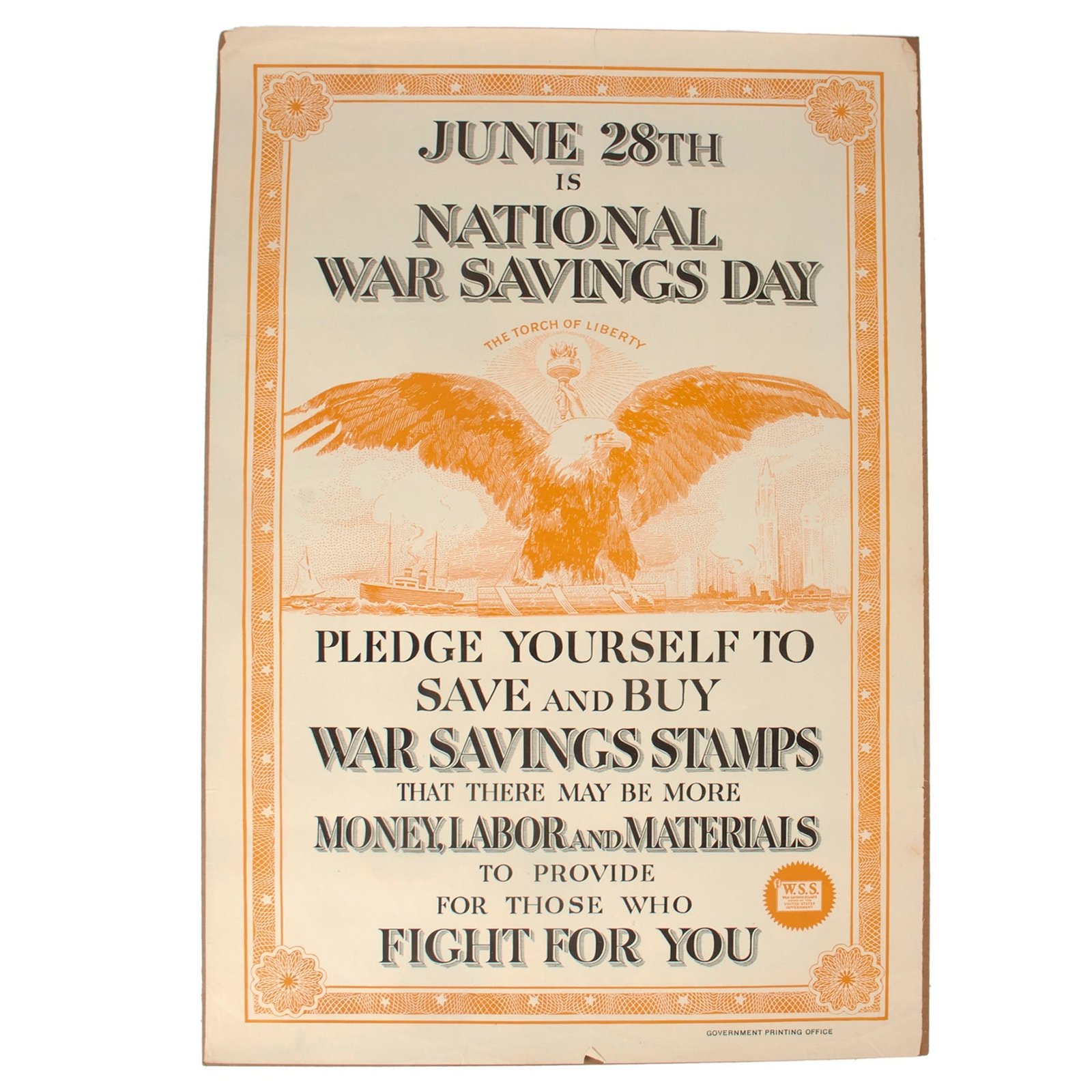 Buy Original U.S. WWI National War Savings Day WSS Propaganda Poster - 21 x 32” | Original Firearms Antique For Sale
