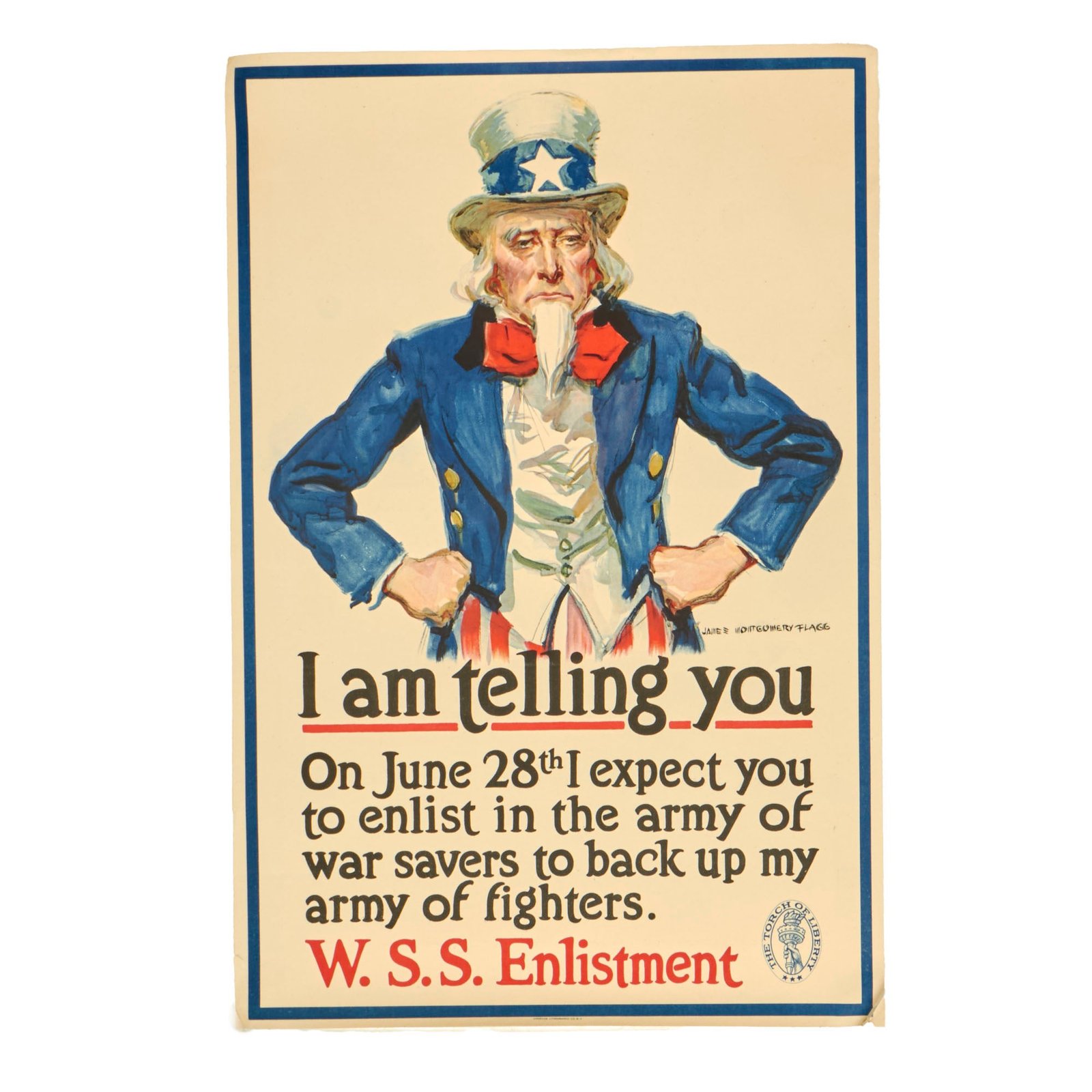 Buy Original U.S. WWI Uncle Sam WSS Enlistment Poster by James Montgomery Flagg - 20 x 30” | Original Firearms Antique For Sale