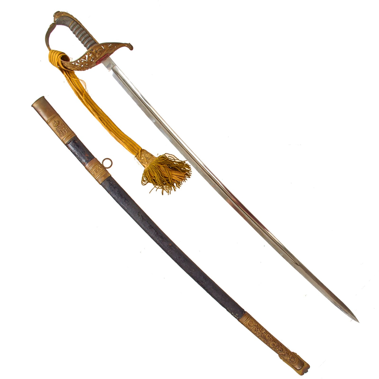 Original Austro-Hungarian Pre-WWI Officer’s Sword with Scabbard & Sword Knot by Weyersberg Kirschbaum & Cie WKC