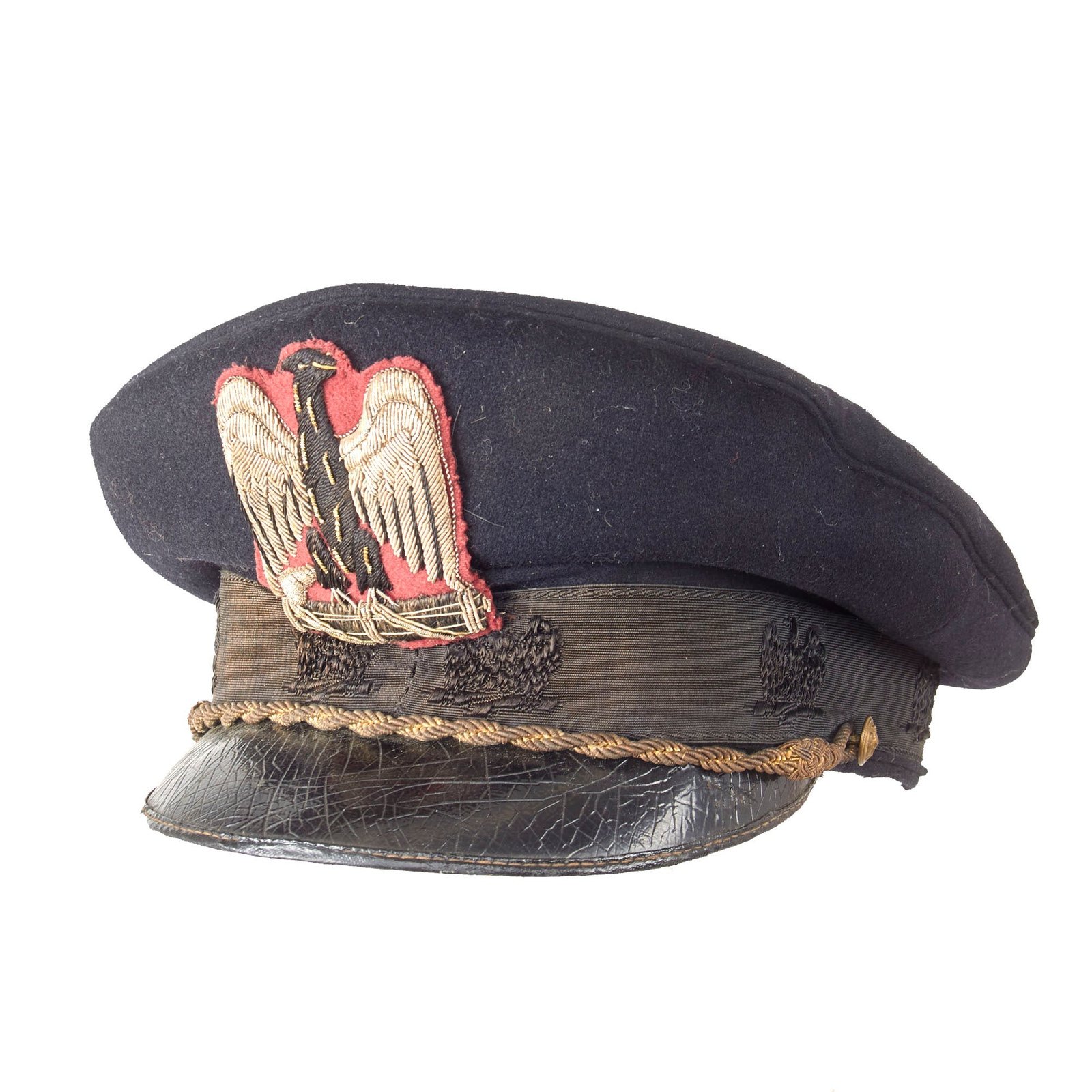 Original WWII Fascist Italian Political Officer Visor Cap