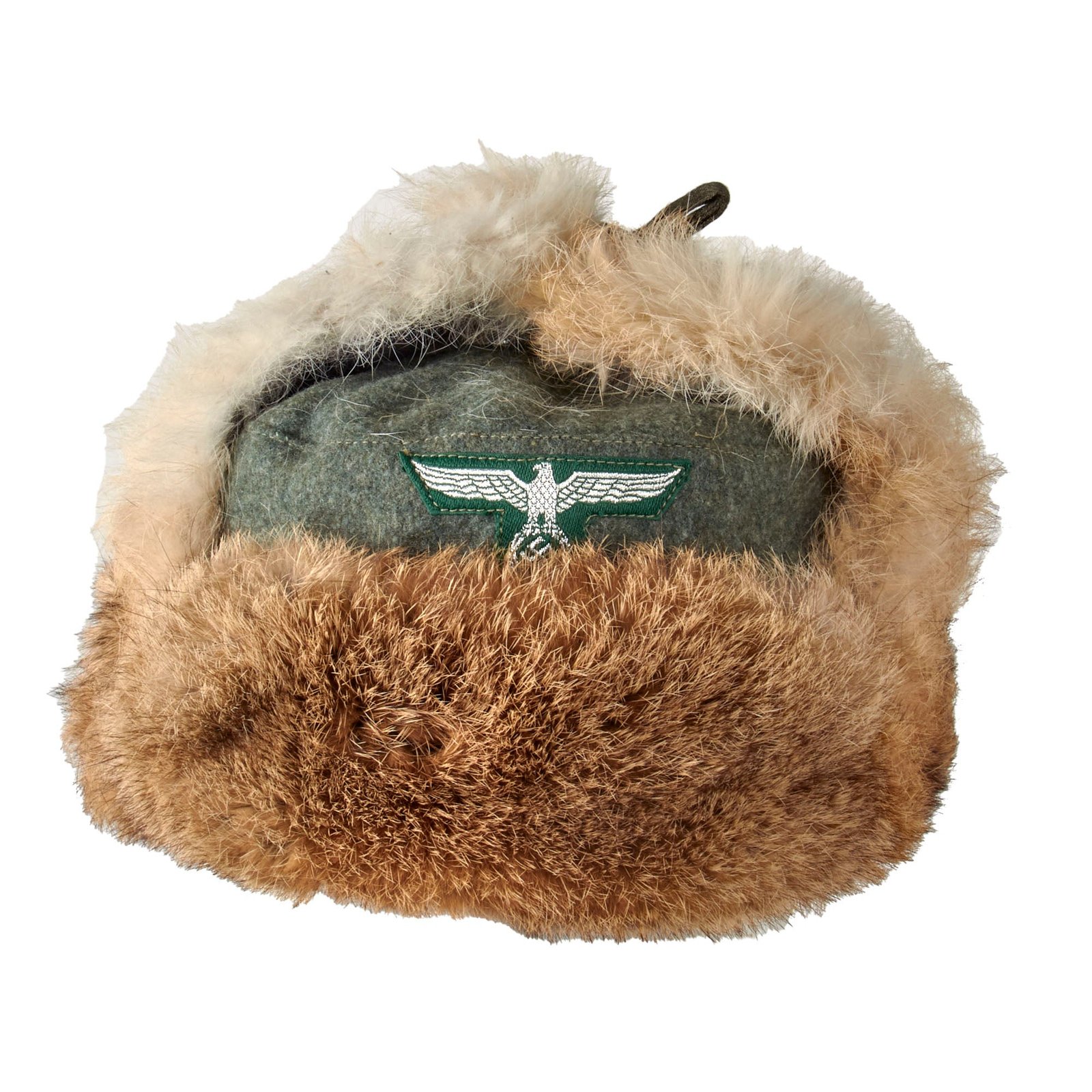 Original German WWII Eastern Front Land Customs Rabbit Fur Pelzmütze Winter Hat