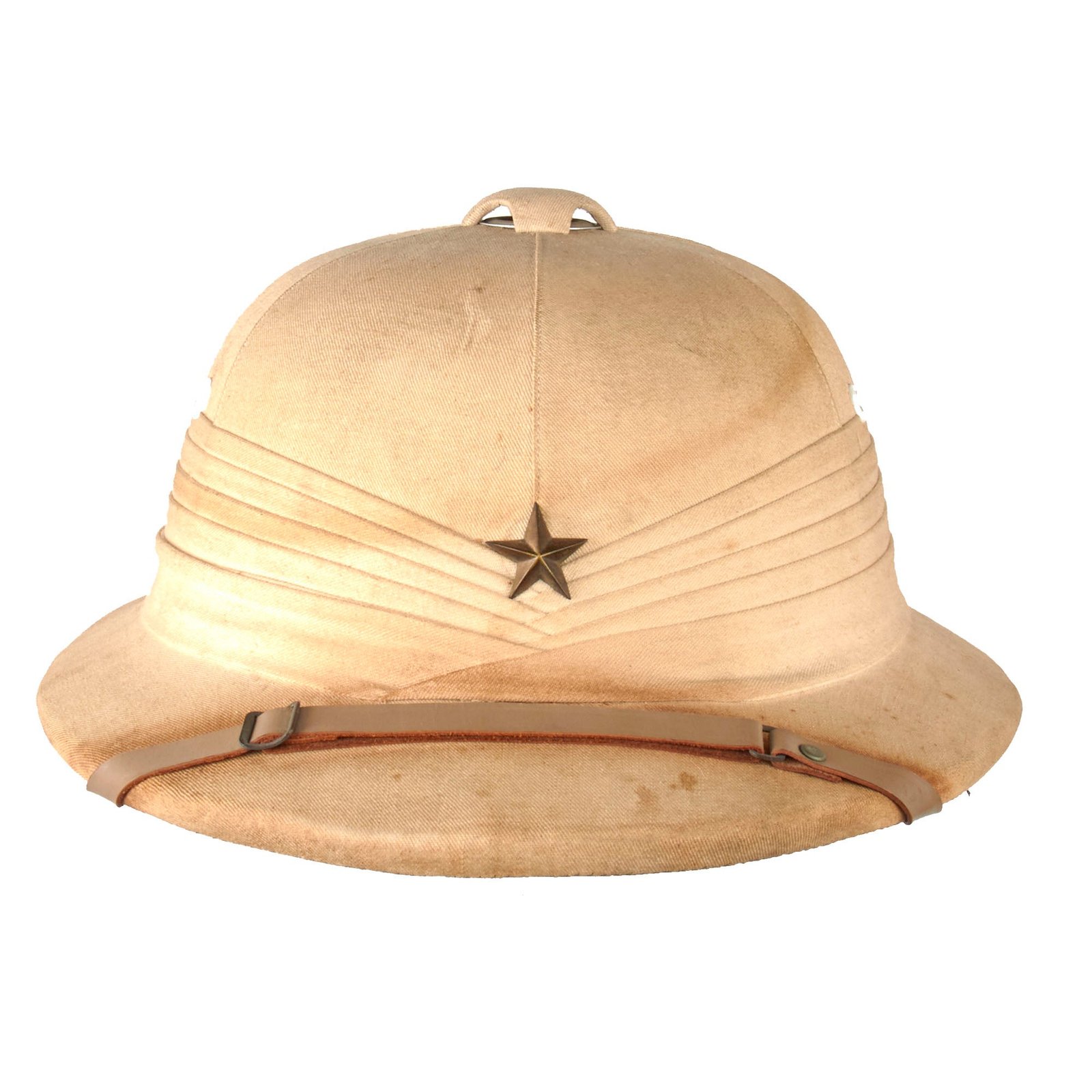 Original Japanese Pre-WWII Type 30 Officer’s Pith Helmet by Hare Brand Hats with Chinstrap & Name