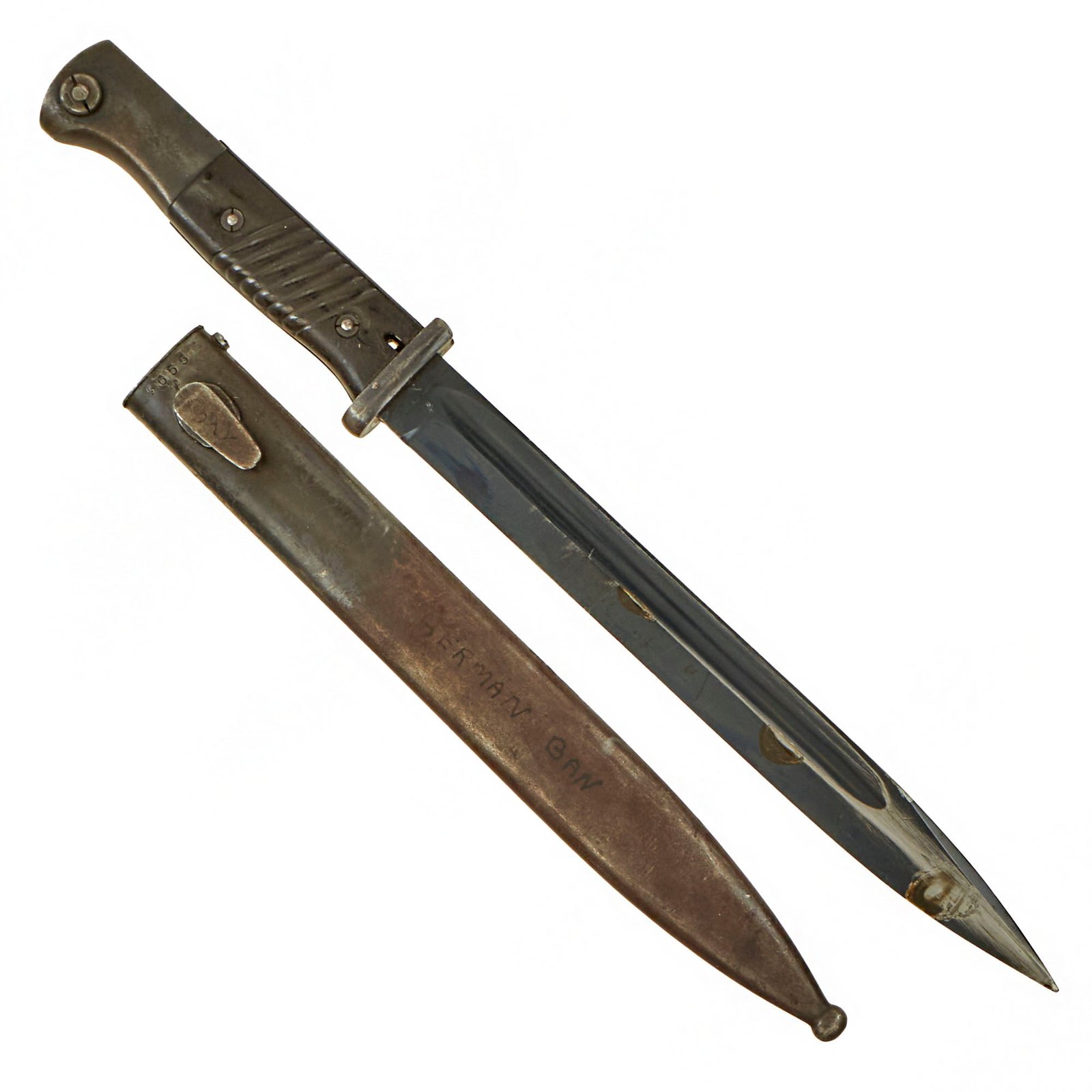 Original German WWII 1940 dated 98k Bayonet by E. & F. Hörster with Scabbard & Frog - Matching Serial 5655 f