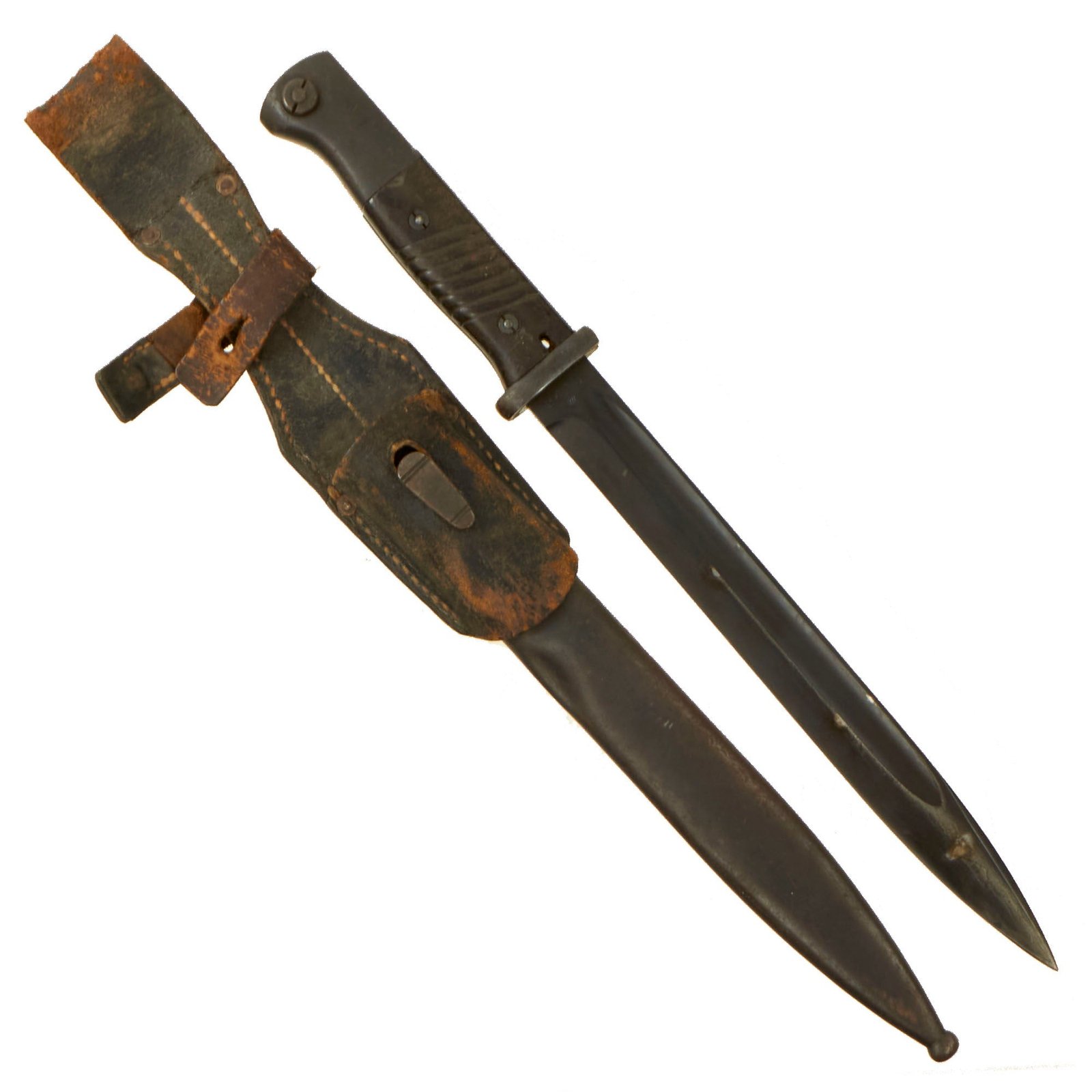 Original German WWII 1939 dated 98k Bayonet by E. & F. Hörster with Scabbard & Frog - Matching Serial 2418 m