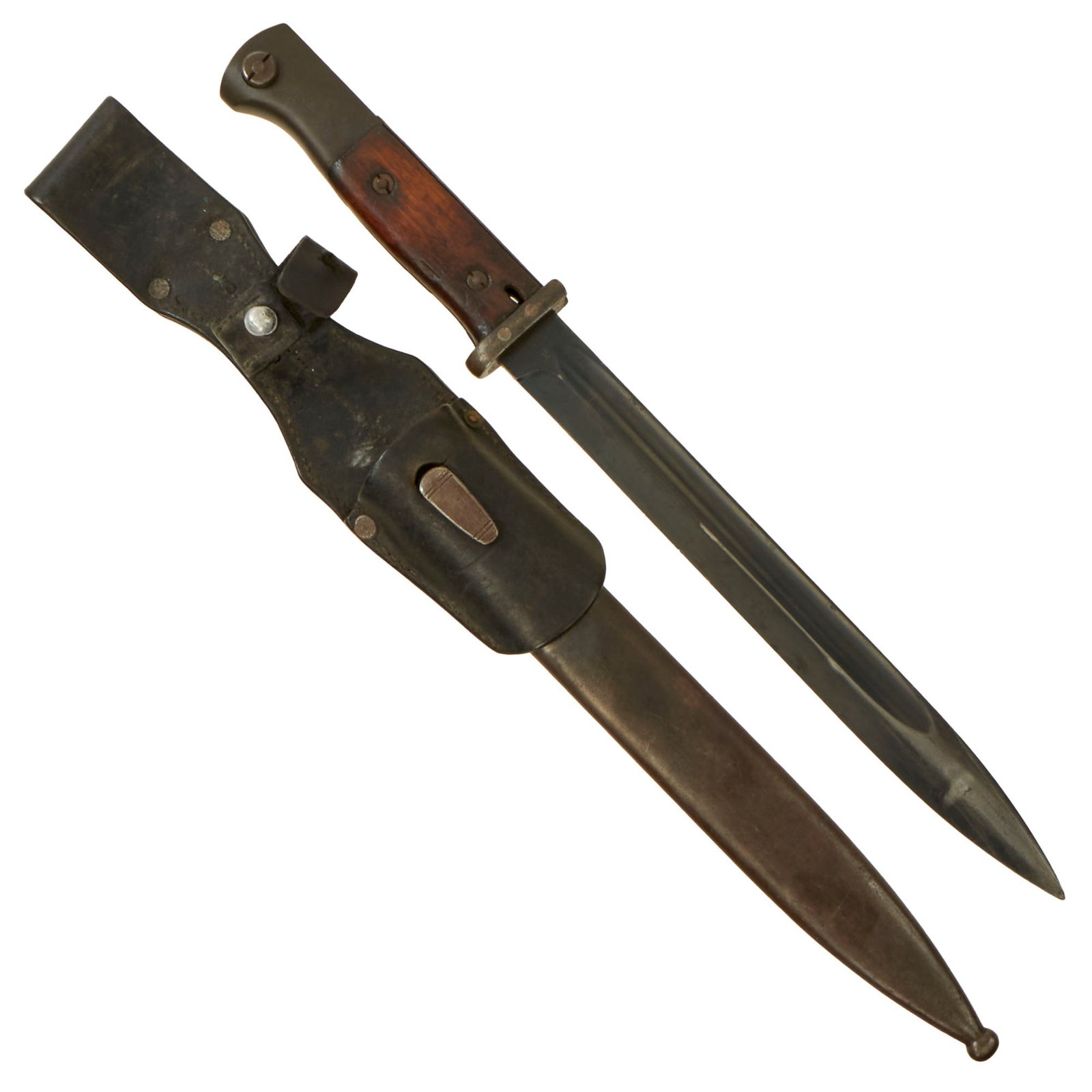Original German WWII 1939 dated 98k Bayonet by E. & F. Hörster with Scabbard & Frog - Matching Serial 9446 e
