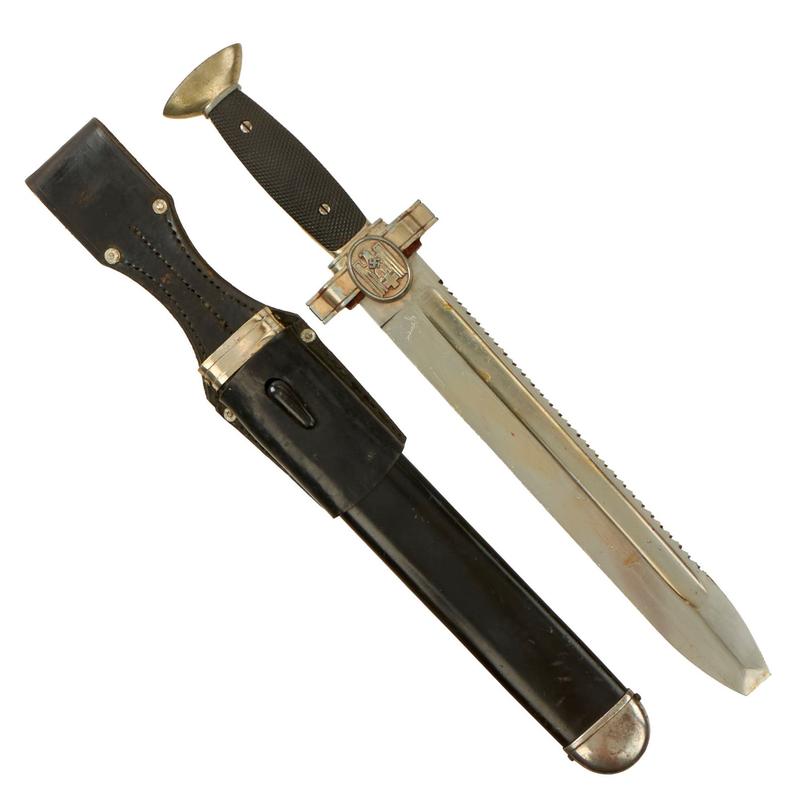 Original German WWII Excellent DRK Red Cross EM/NCO Hewer with Scabbard & Leather Frog - Deutsches Rotes Kreuz