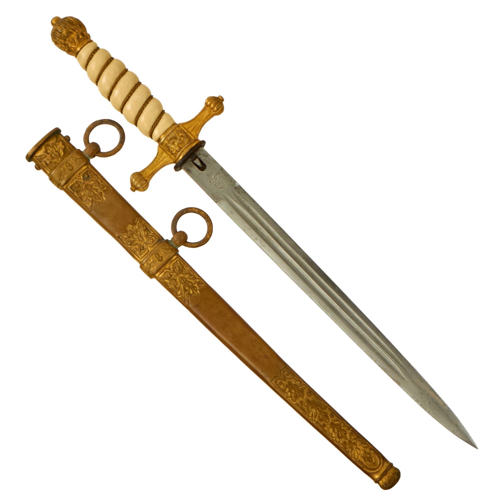 Original German Weimar Reichsmarine Model 1929 Naval Officer’s Dagger by Weyersberg Kirschbaum & Cie with Scabbard