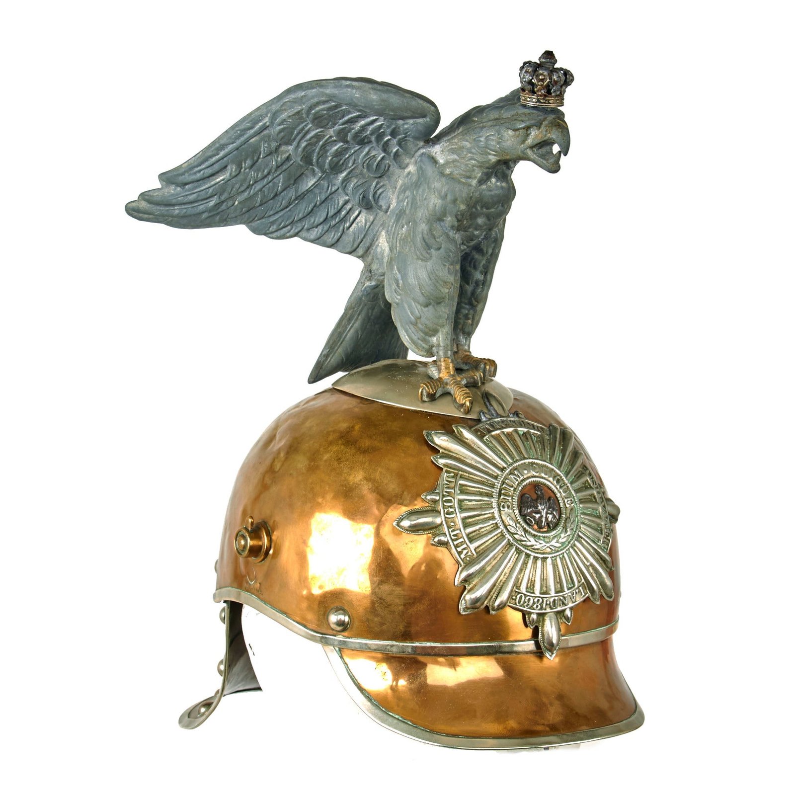 Original Prussian Pre-WWI Kurassier Helmet of the Garde Du Korps with Replica Eagle & Front Wappen Plate - Circa 1871