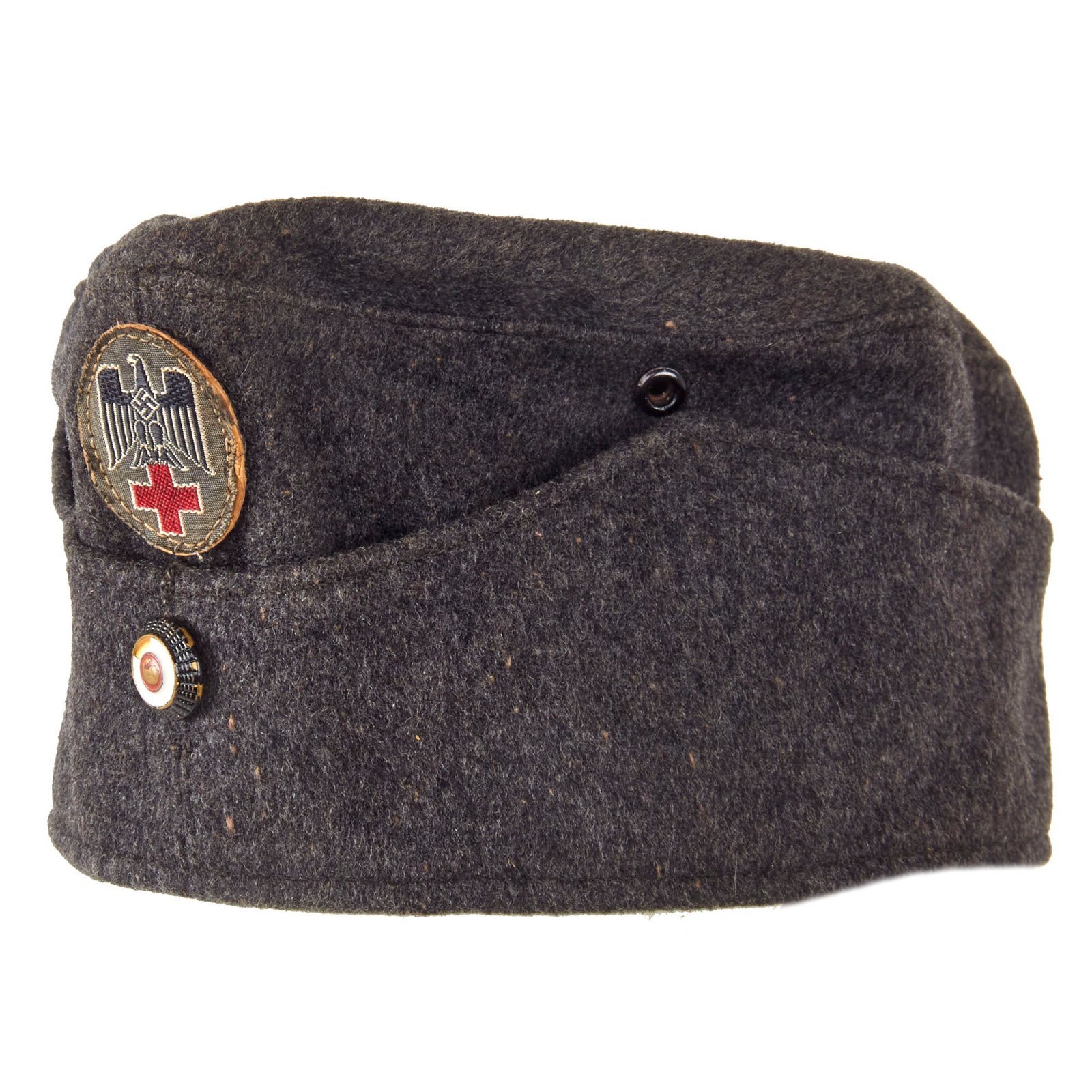 Original German WWII Red Cross DRK EM/NCO Overseas Field Cap by Ludwig Reuther - Size 51 - Deutsches Rotes Kreuz