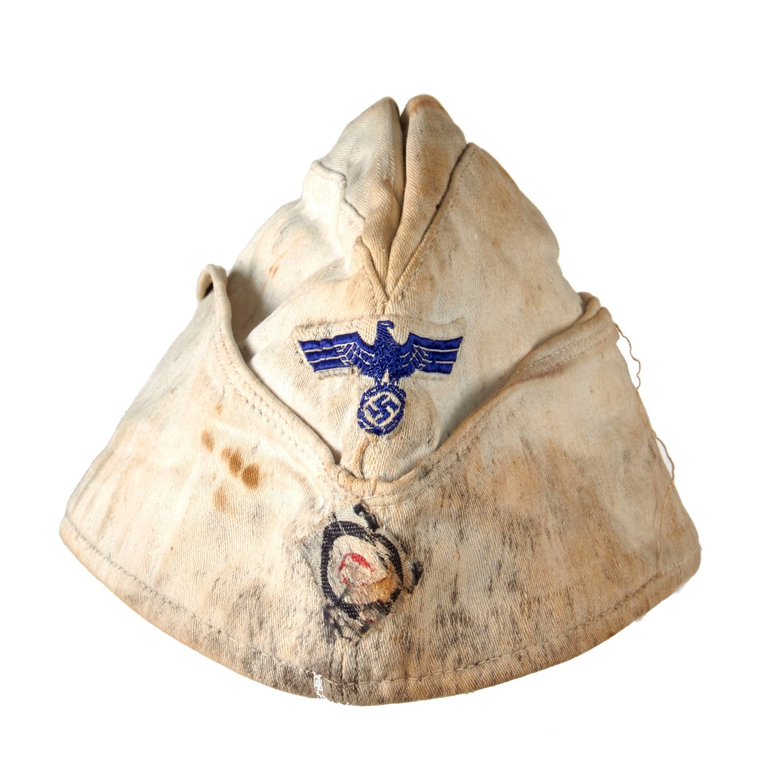 Original German WWII Kriegsmarine Navy 1942 Dated NCO White M38 Overseas Cap by Heinrich Balke - Size 57