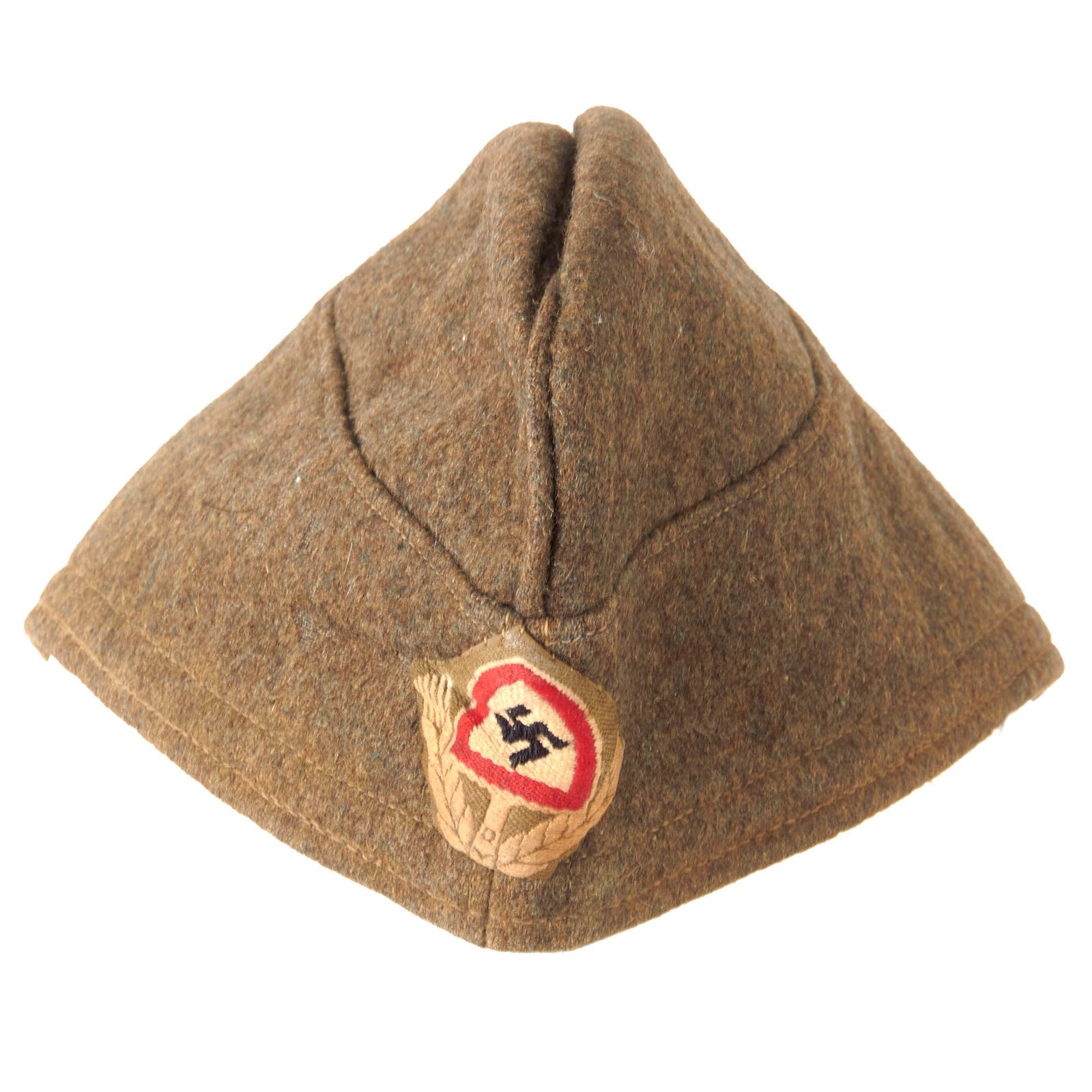 Original German WWII Named RAD National Labor Service EM/NCO M38 Wool Overseas Cap with Faded Markings