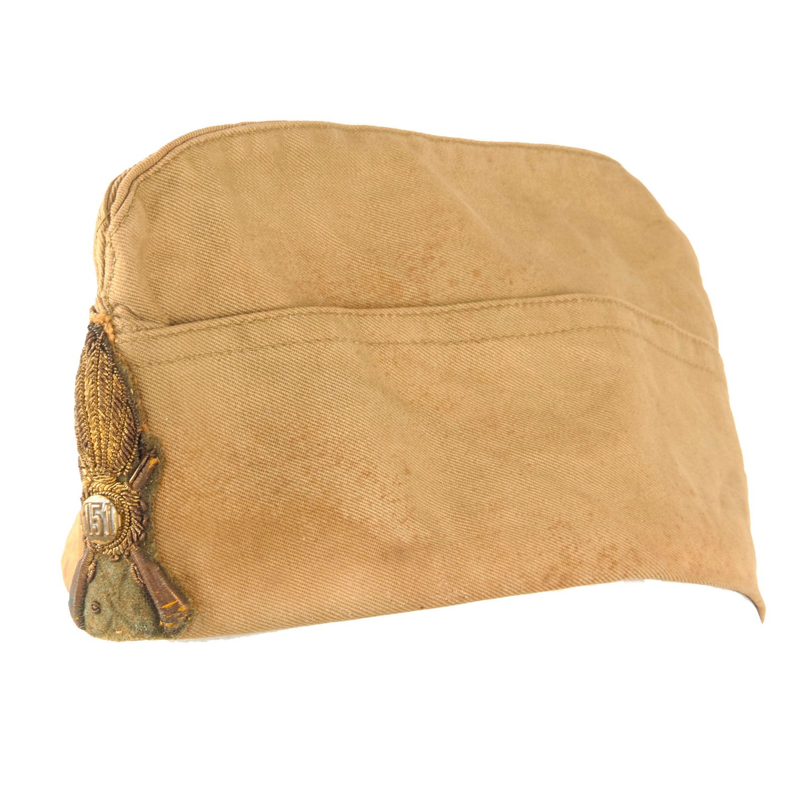 Original Italian WWII Named 151st “Sassari” Infantry Regiment Tropical Weight Overseas Cap with Bullion Cap Badge - Sero Garuti