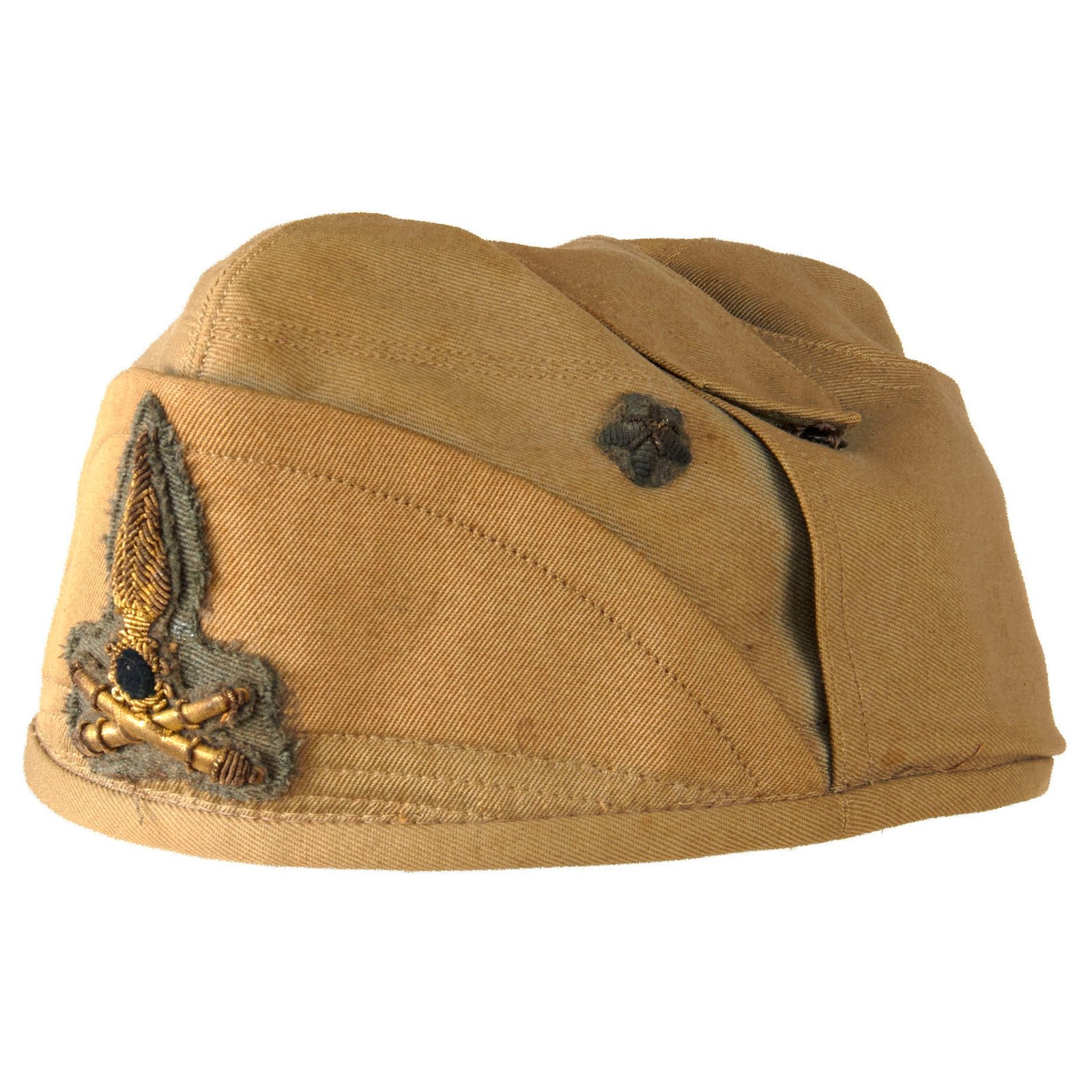 Original WWII Italian Officer Lieutenant’s Tropical Weight Artillery Bustina Field Cap