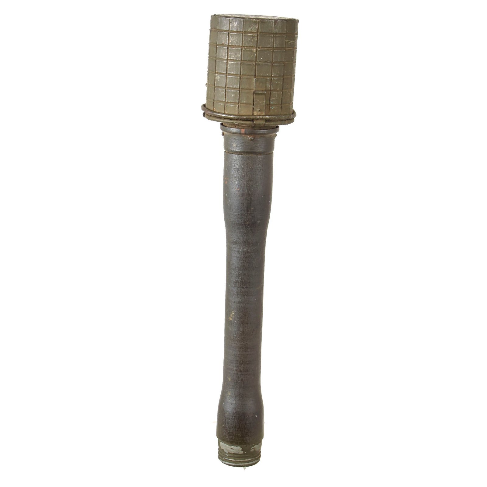 Original German WWII 1940 dated M24 Inert Stick Grenade by Richard Rinker with Corrugated Fragmentation Sleeve - Stielhandgranate