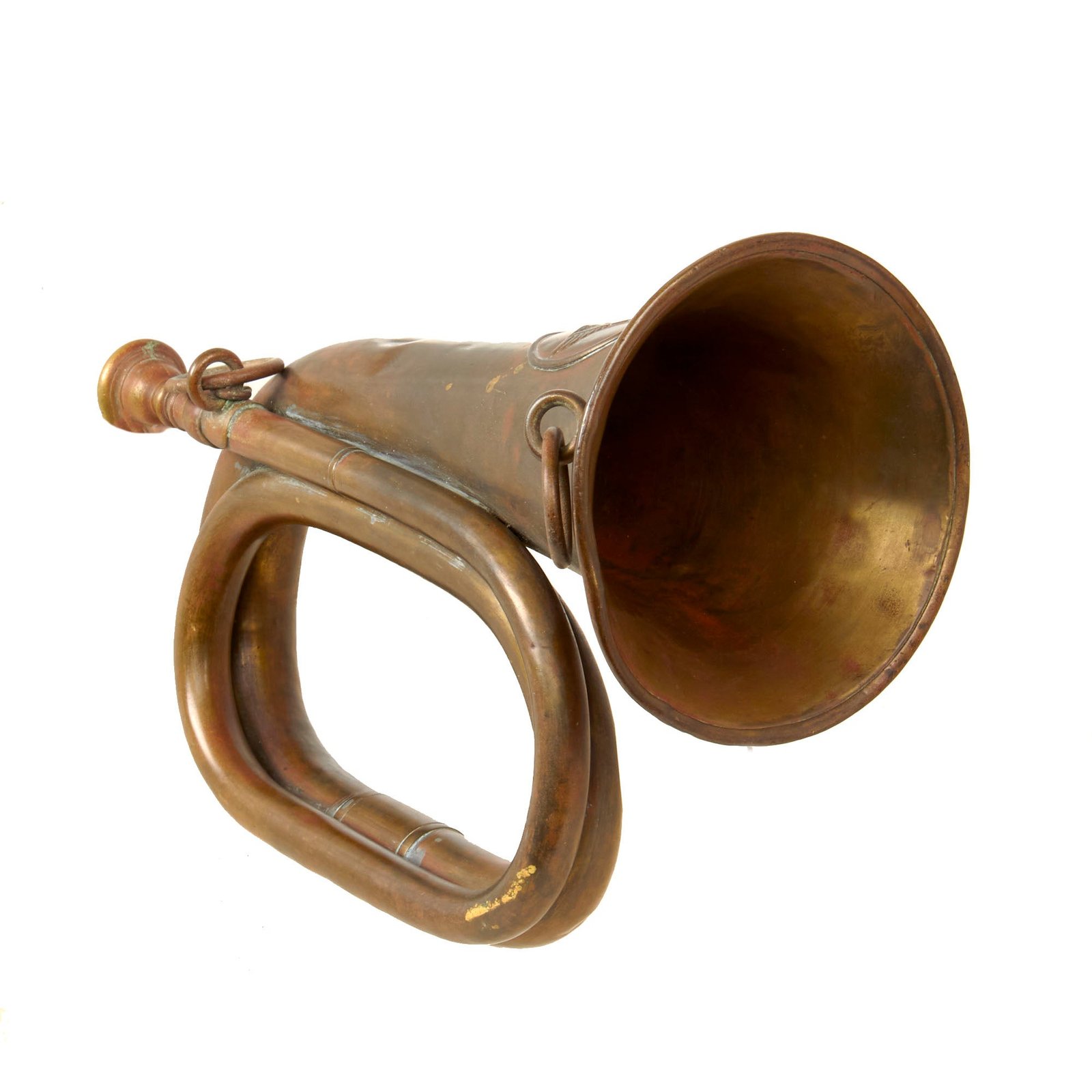 Original Imperial German WWI Military Bugle Bearing Prussian Crest by Zimmerman of Leipzig - Dated 1915