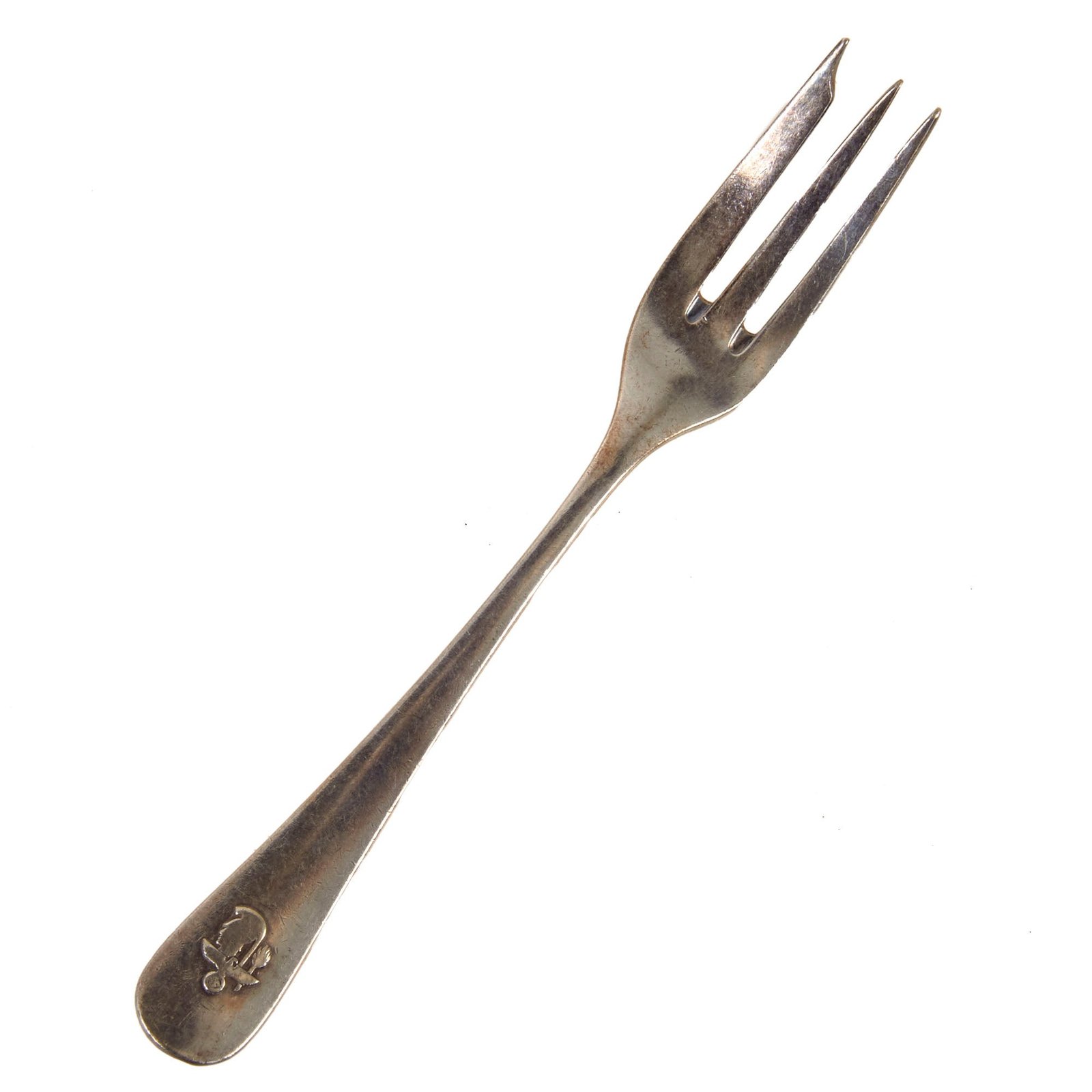 Original German WWII Rare HDDK Haus der Kunst Munich House Of Arts Silver Plated Dessert Pastry Fork by Bruckmann