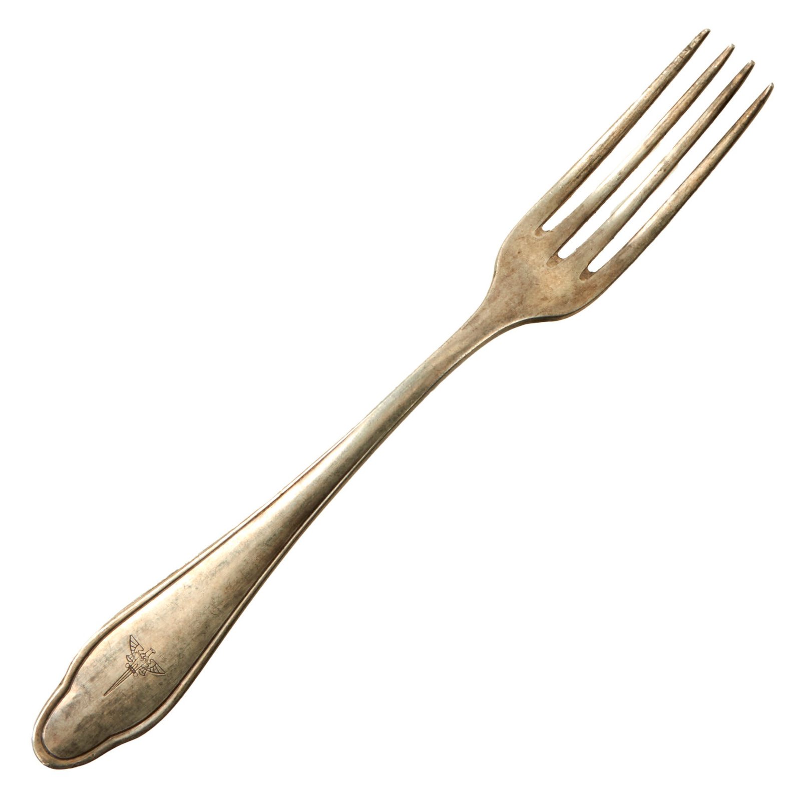 Original German WWII NSRB National Socialist Association of Legal Professionals Silver Plated Fork by Wellner