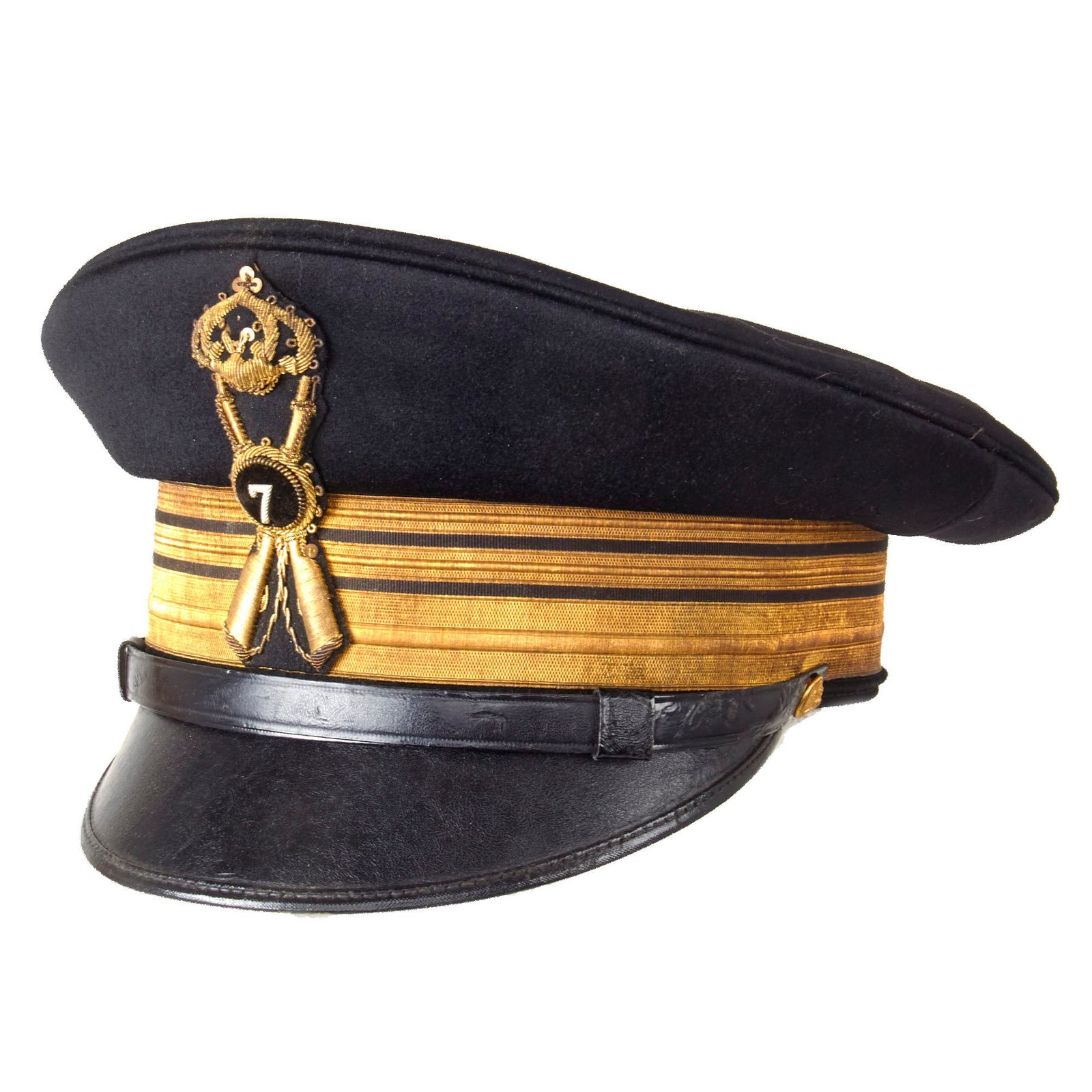 Original WWII Italian Royal 7th Infantry Officer's Evening Dress Peaked Visor Cap by Cigna Melchiorre of Torino - Excellent