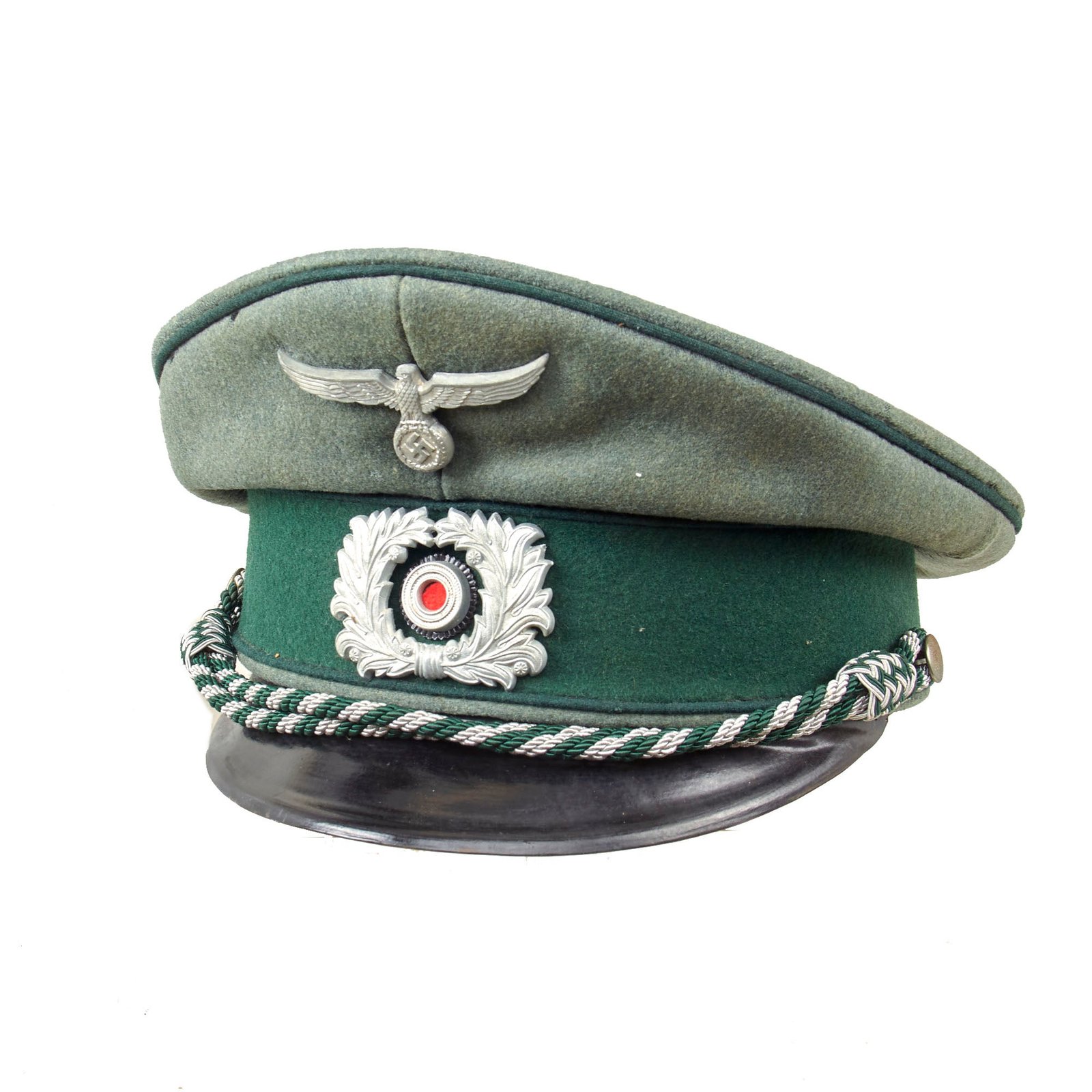 Original German WWII Customs Officer Schirmmütze Visor Cap by L. Reuther with Detached Visor - Size 57