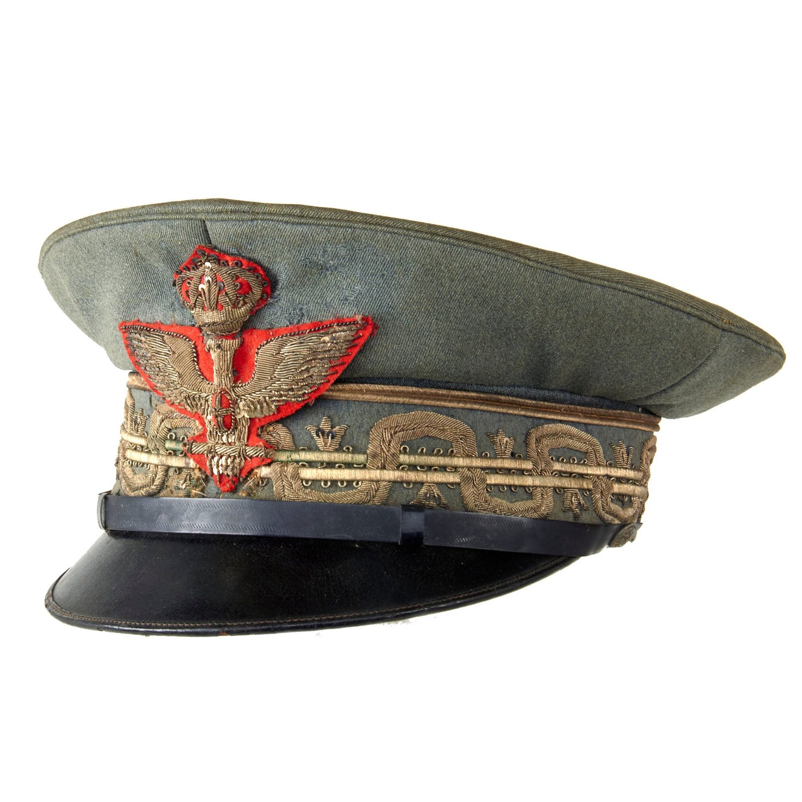 Original Italian WWII Royal Italian Army General Officer’s Visor Cap by Unione Militare of Rome